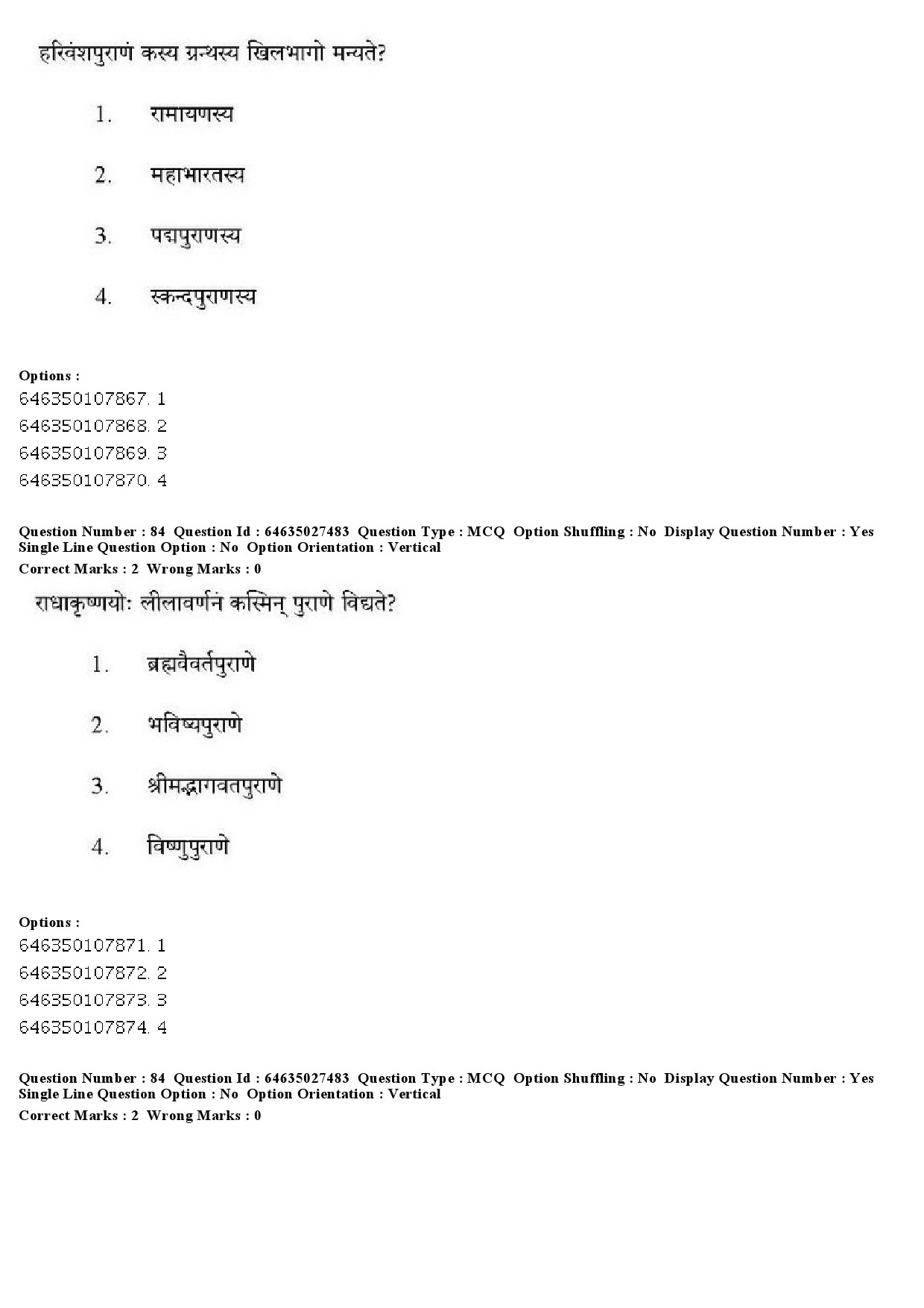 UGC NET Sanskrit Traditional Subjects Question Paper June 2019 77