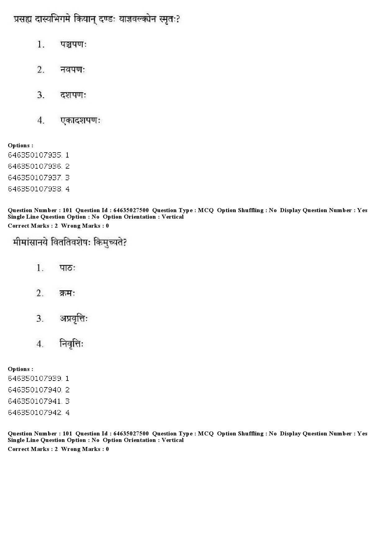 UGC NET Sanskrit Traditional Subjects Question Paper June 2019 94