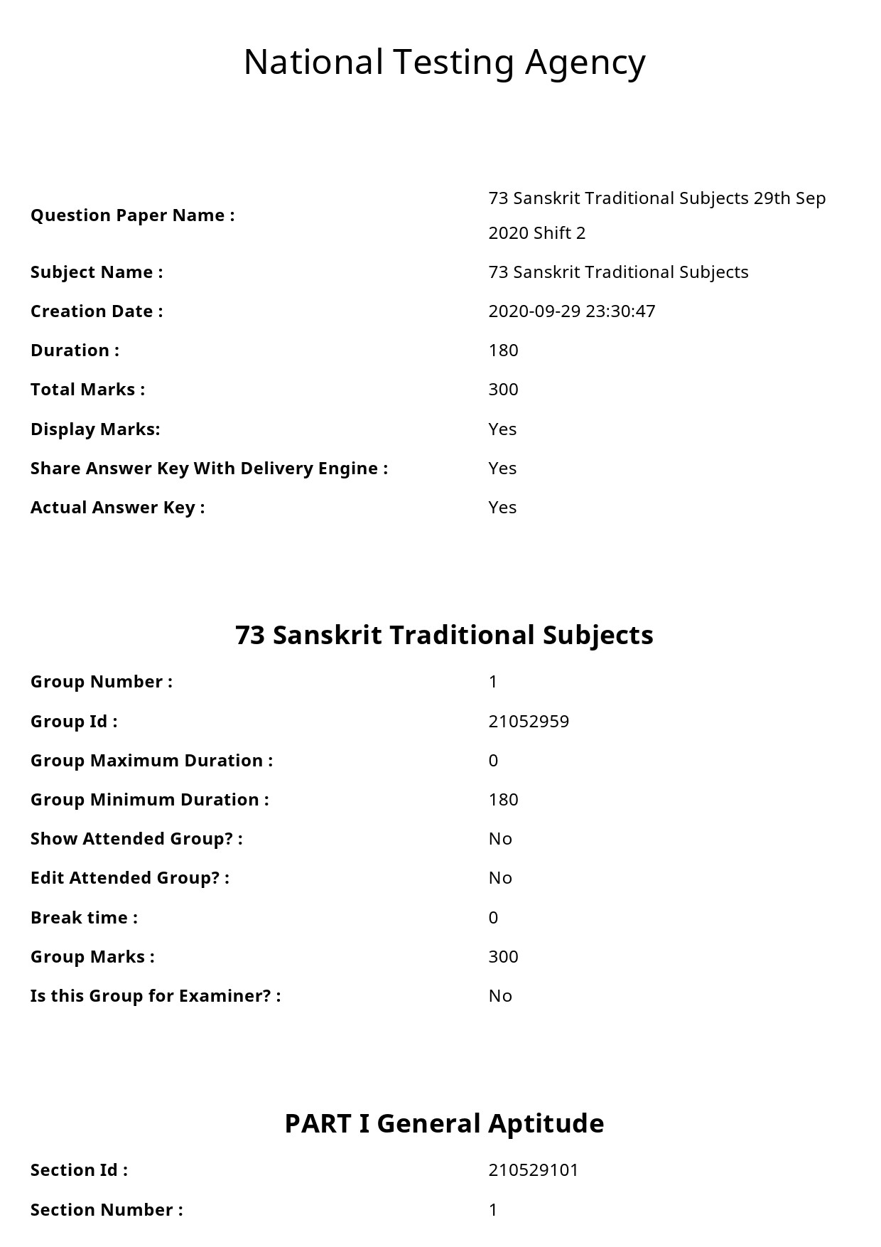 UGC NET Sanskrit Traditional Subjects Question Paper September 2020 1