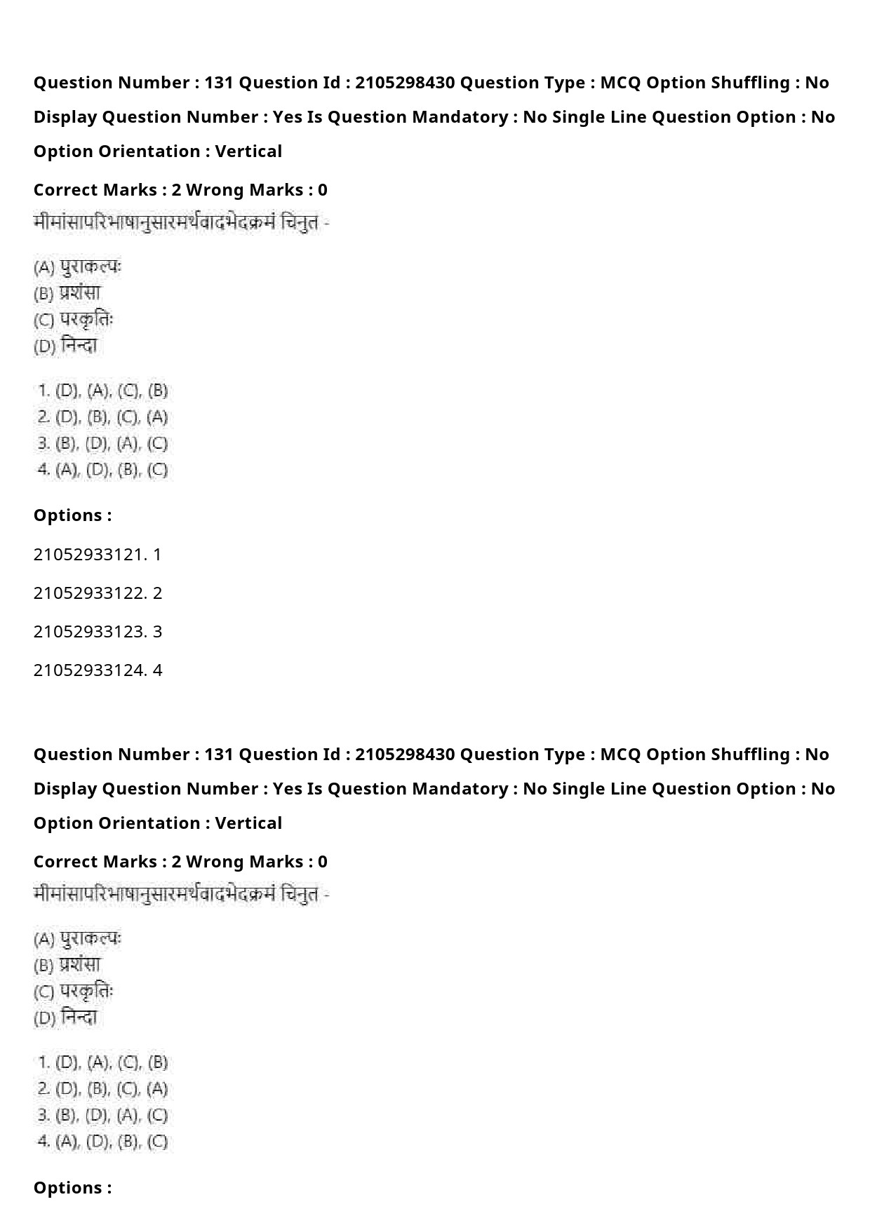 UGC NET Sanskrit Traditional Subjects Question Paper September 2020 162