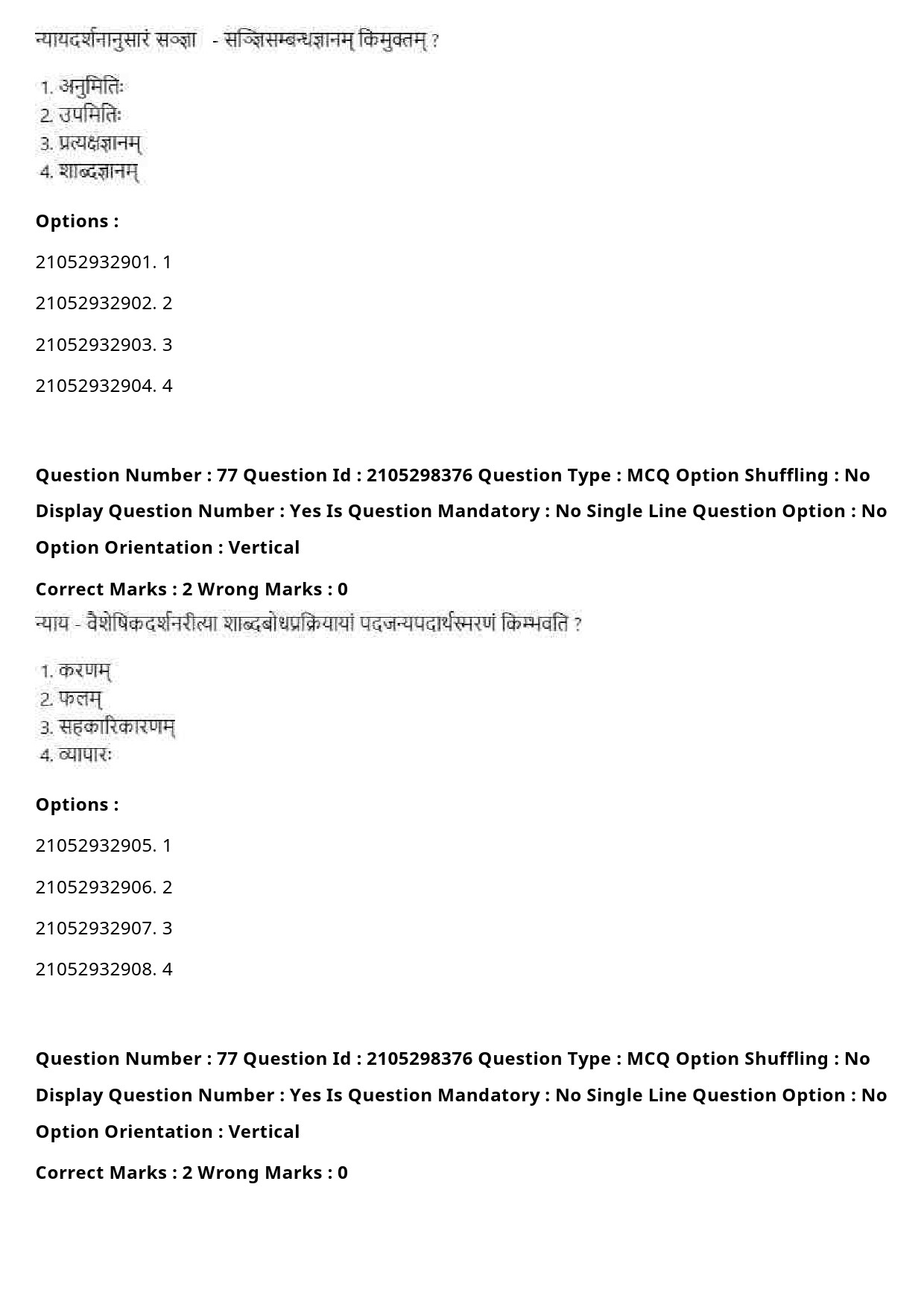 UGC NET Sanskrit Traditional Subjects Question Paper September 2020 94