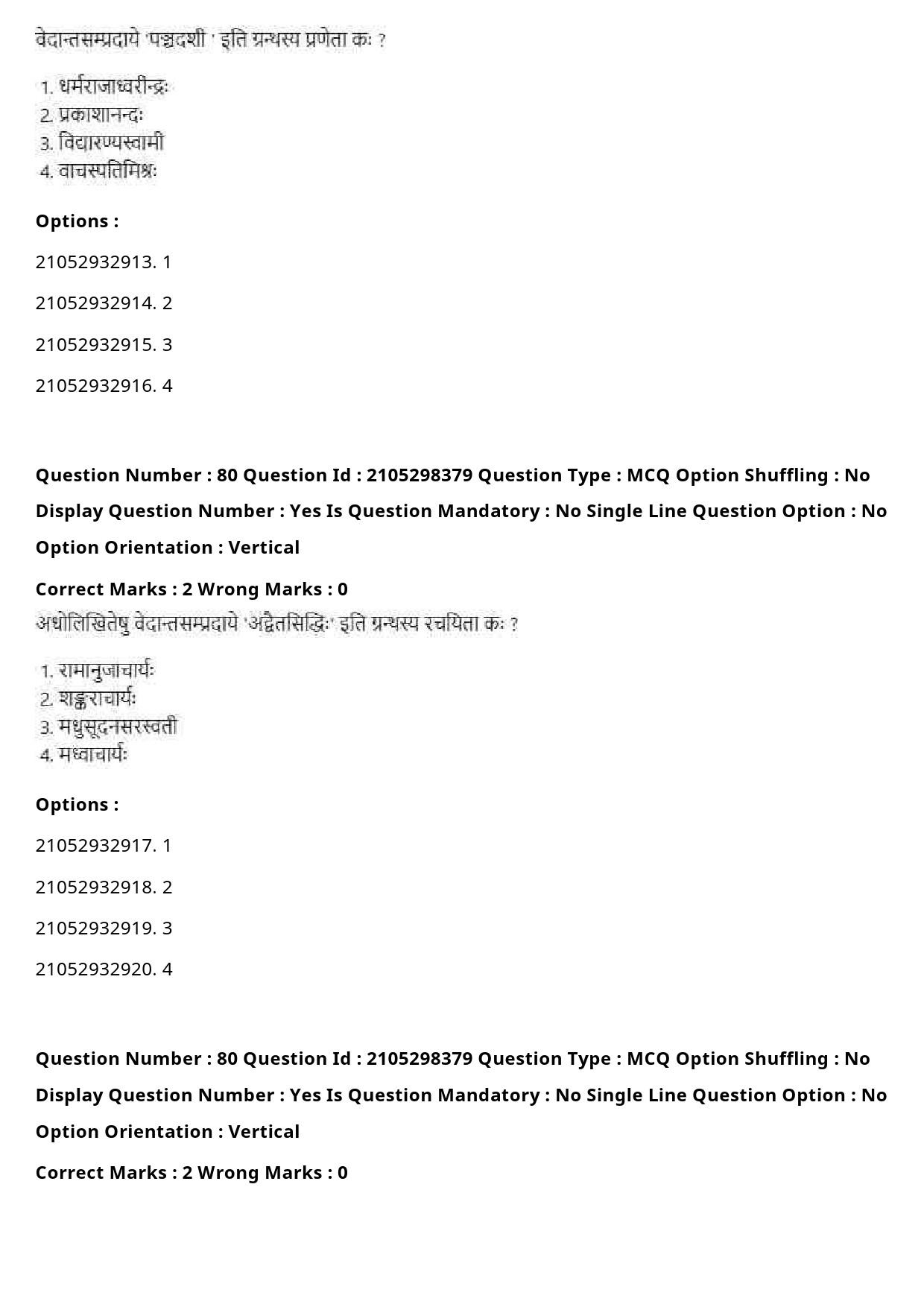 UGC NET Sanskrit Traditional Subjects Question Paper September 2020 97