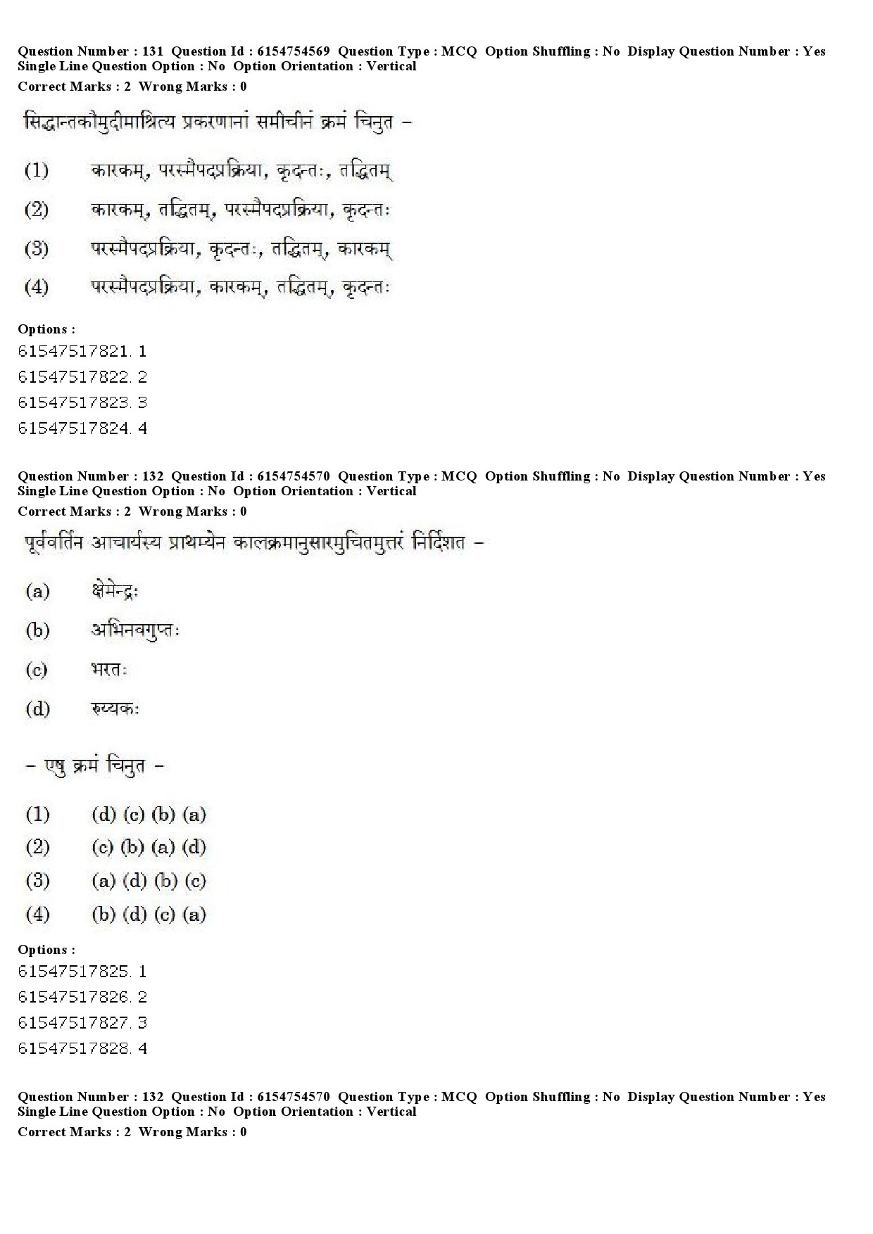 UGC NET Sanskrit Question Paper December 2019 120