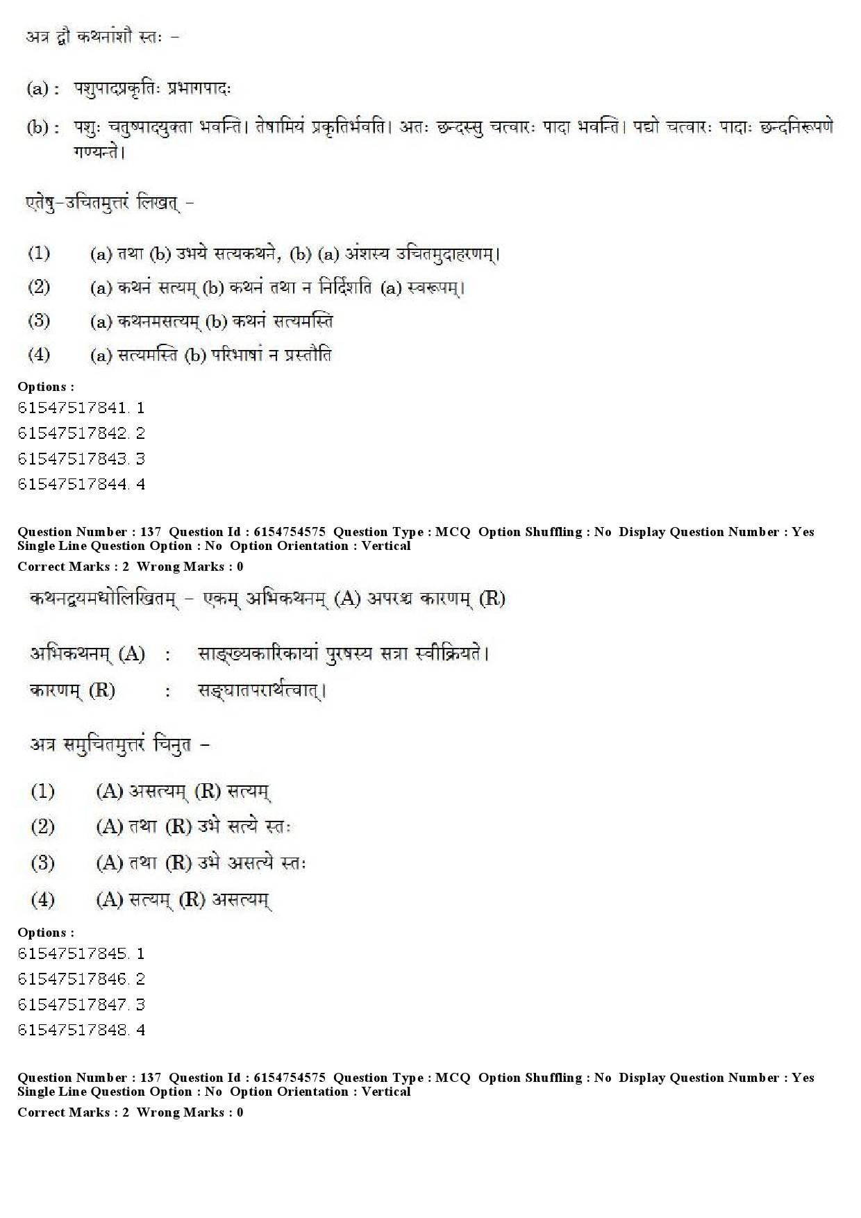 UGC NET Sanskrit Question Paper December 2019 125