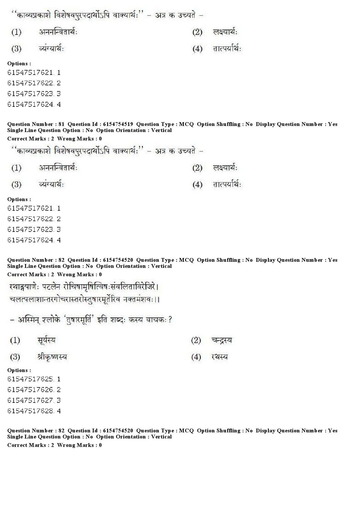 UGC NET Sanskrit Question Paper December 2019 64