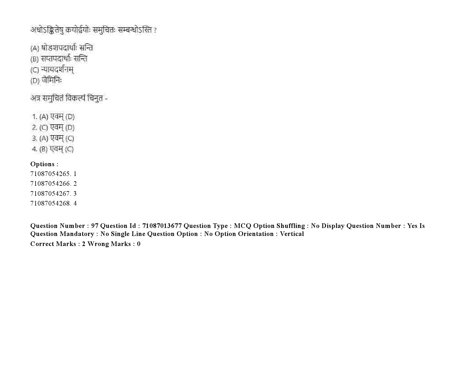 UGC NET Sanskrit Question Paper September 2020 131