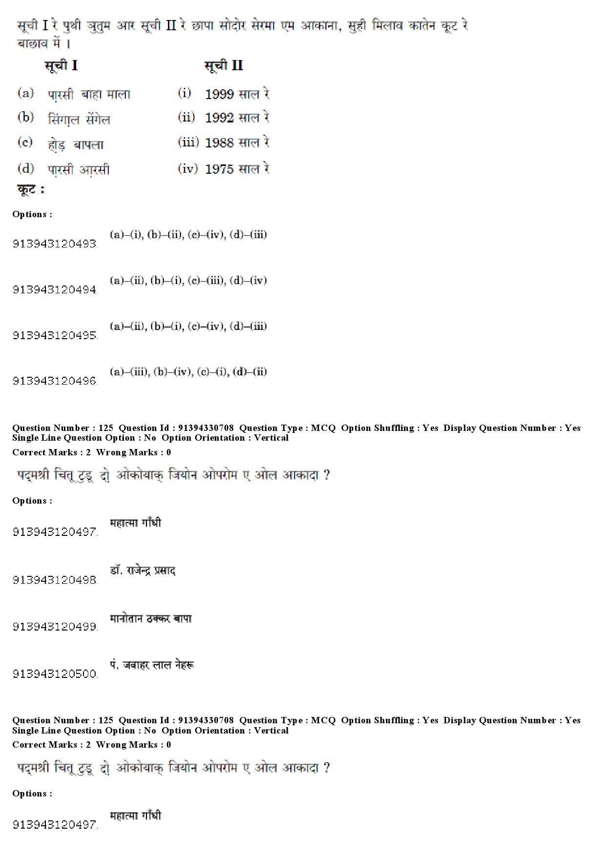 UGC NET Santali Question Paper December 2018 108