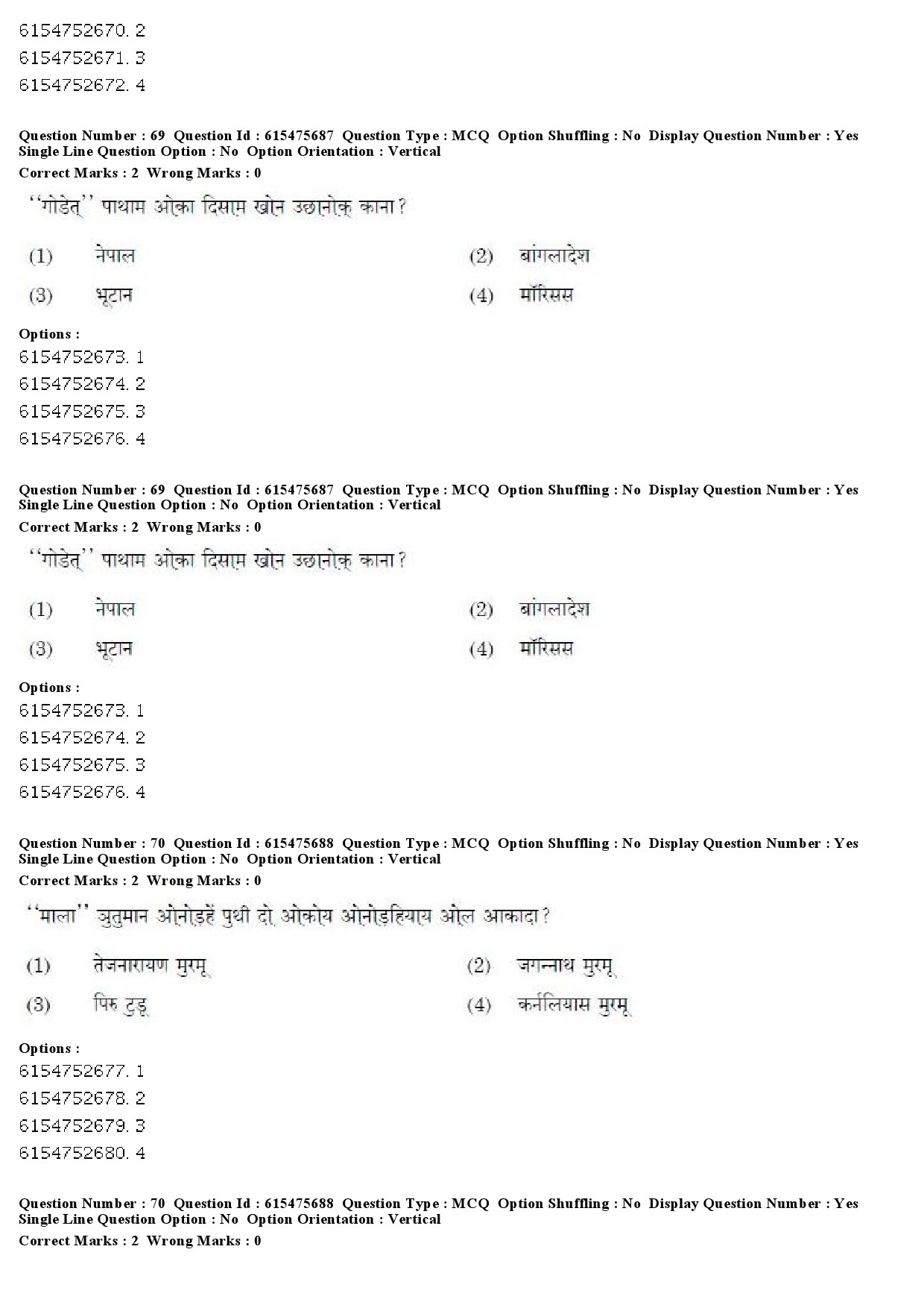 UGC NET Santali Question Paper December 2019 55