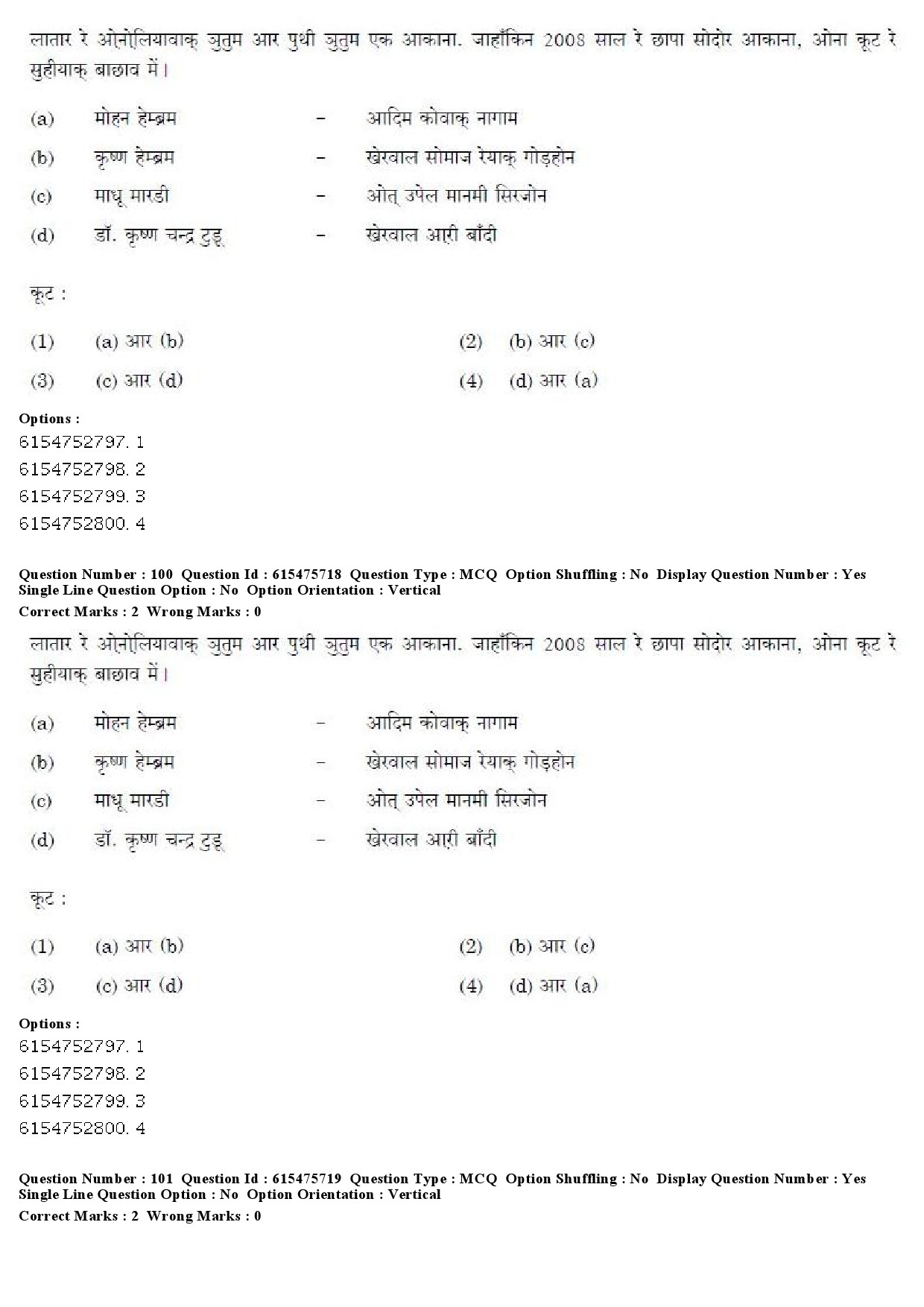 UGC NET Santali Question Paper December 2019 77