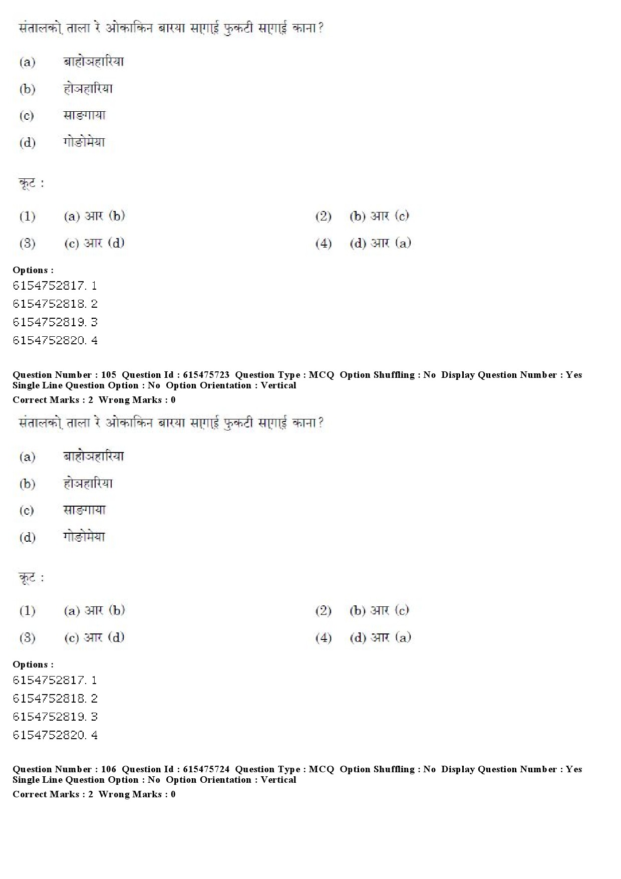 UGC NET Santali Question Paper December 2019 82