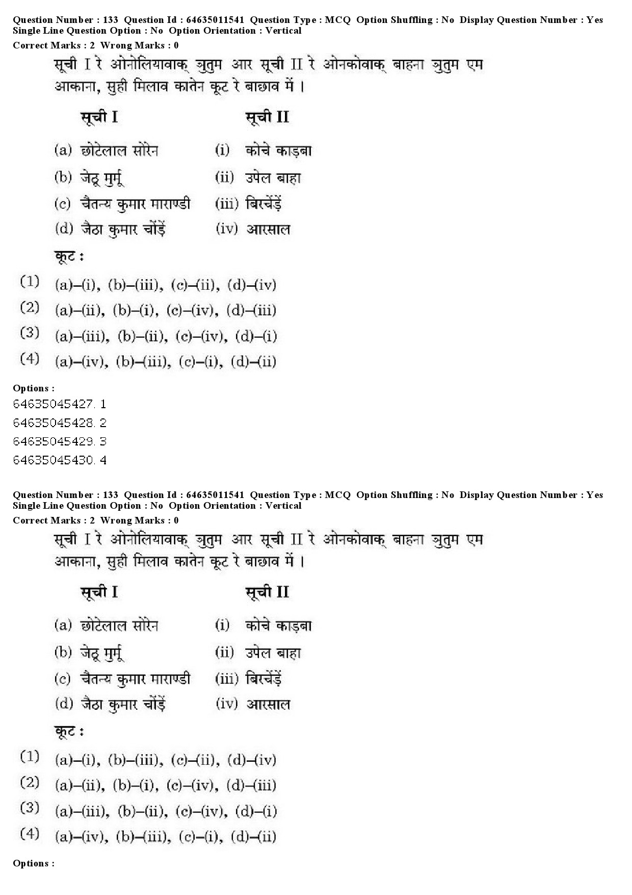 UGC NET Santali Question Paper June 2019 100