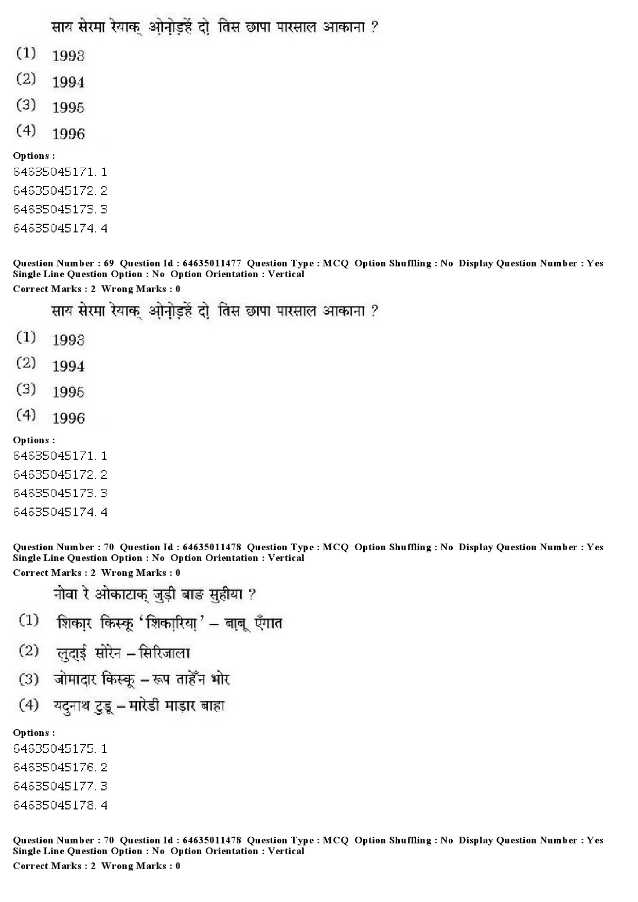 UGC NET Santali Question Paper June 2019 48