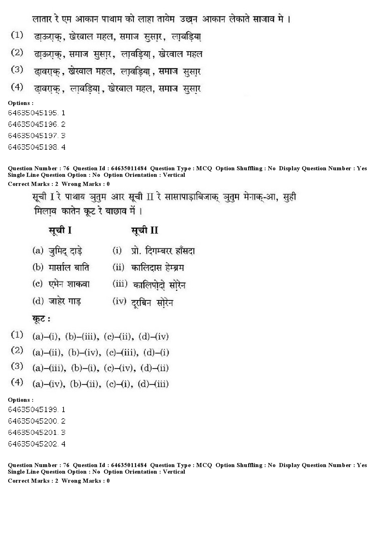 UGC NET Santali Question Paper June 2019 53