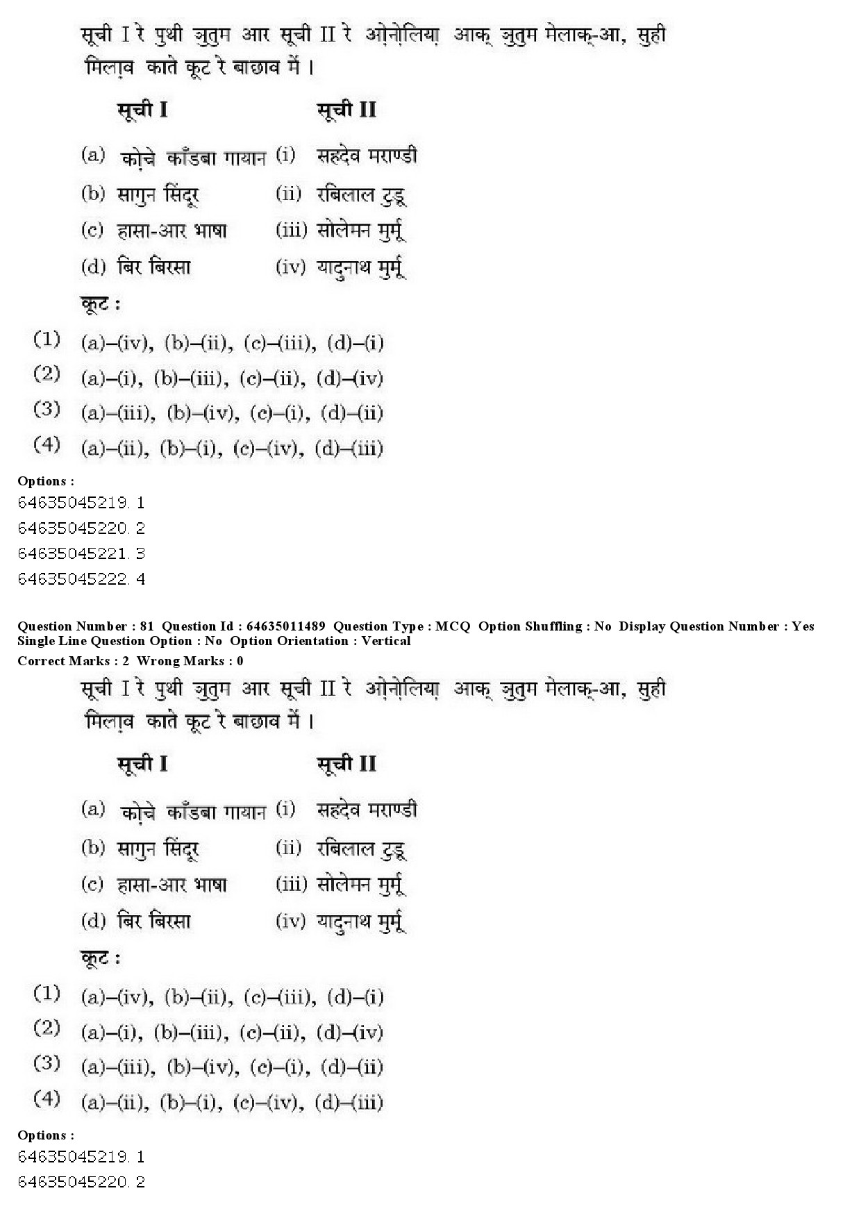 UGC NET Santali Question Paper June 2019 58