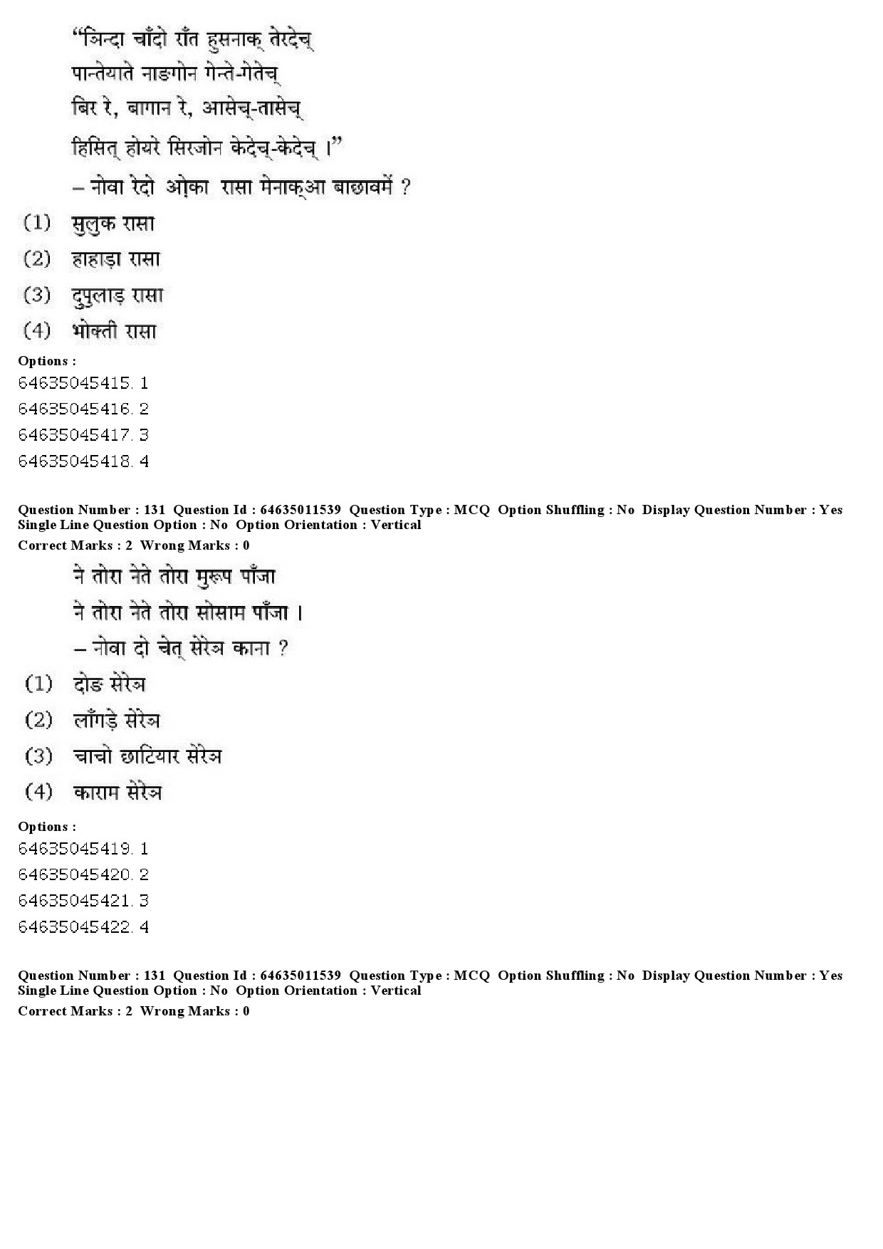 UGC NET Santali Question Paper June 2019 98