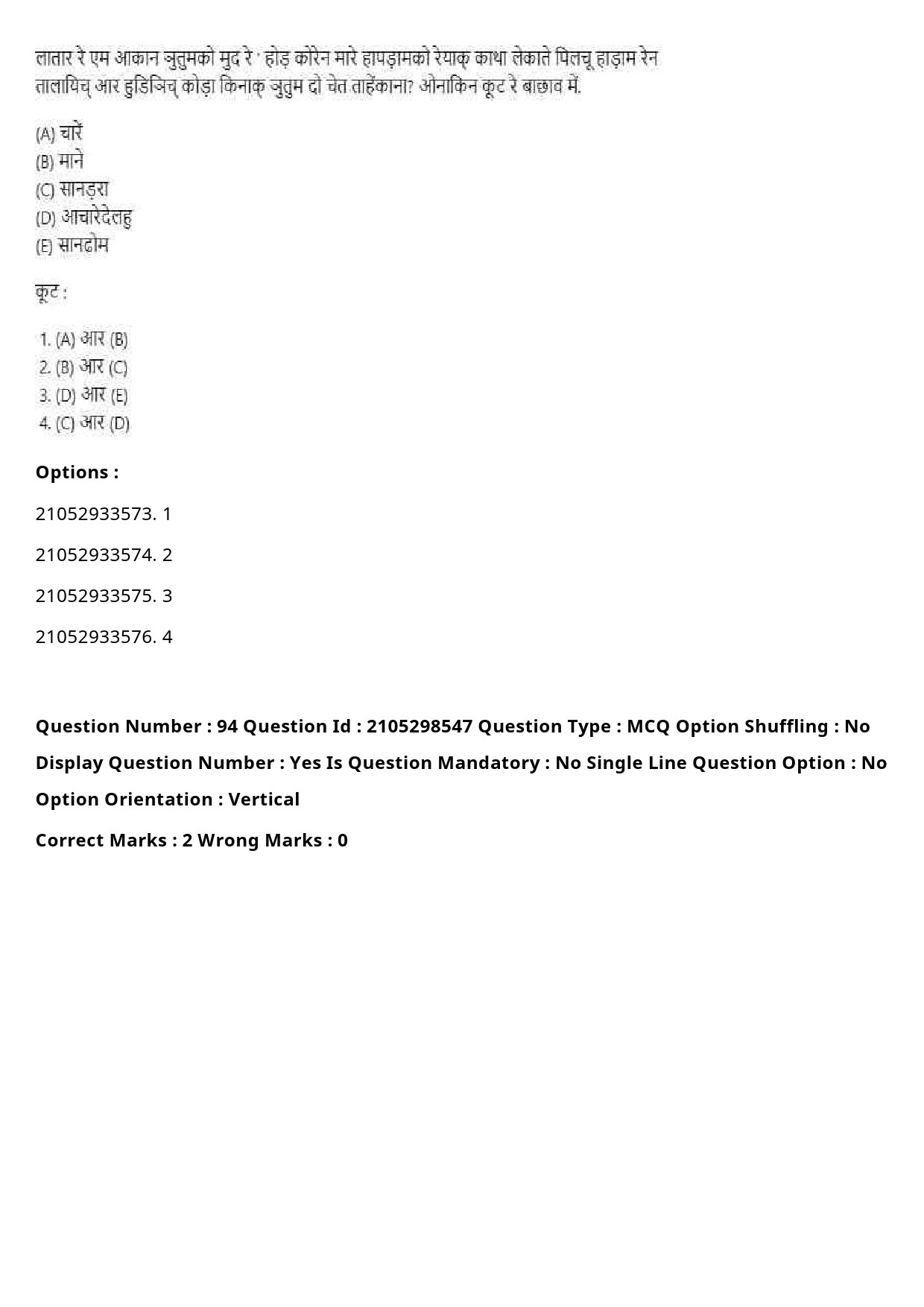 UGC NET Santali Question Paper September 2020 114