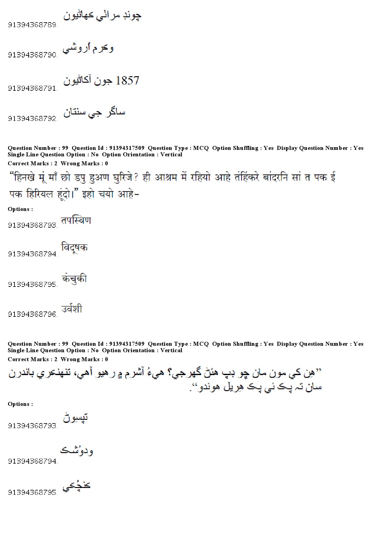 UGC NET Sindhi Question Paper December 2018 77