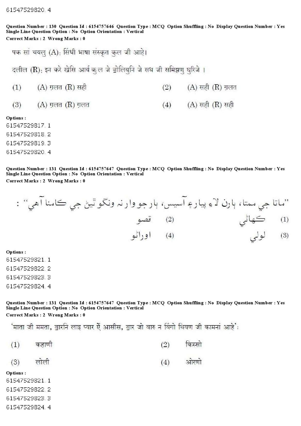 UGC NET Sindhi Question Paper December 2019 103