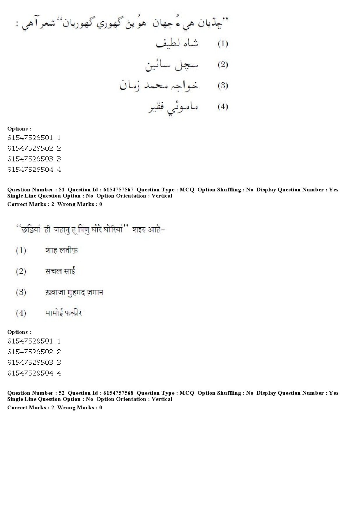 UGC NET Sindhi Question Paper December 2019 46