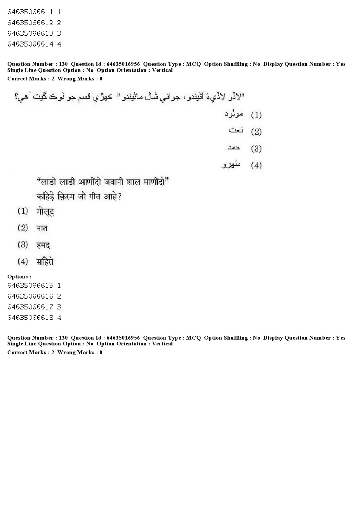 UGC NET Sindhi Question Paper June 2019 143