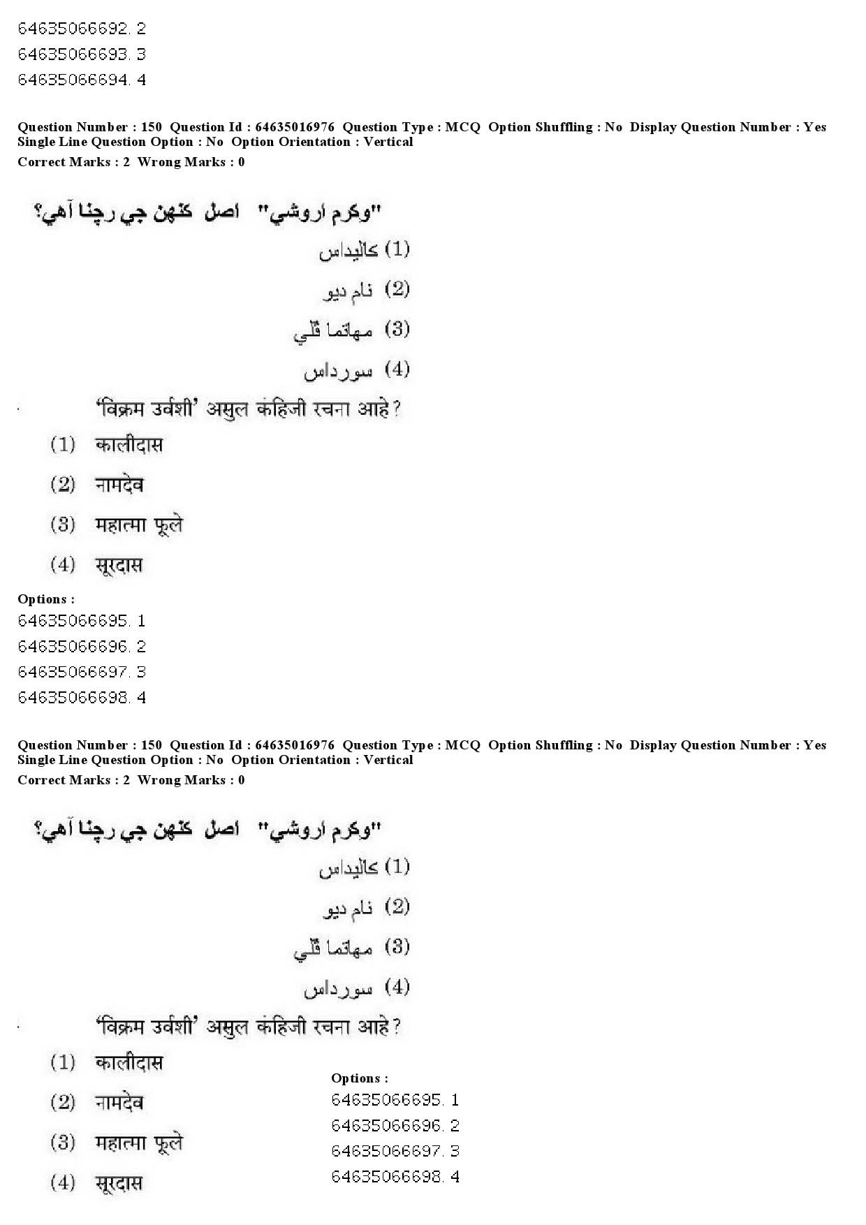 UGC NET Sindhi Question Paper June 2019 166