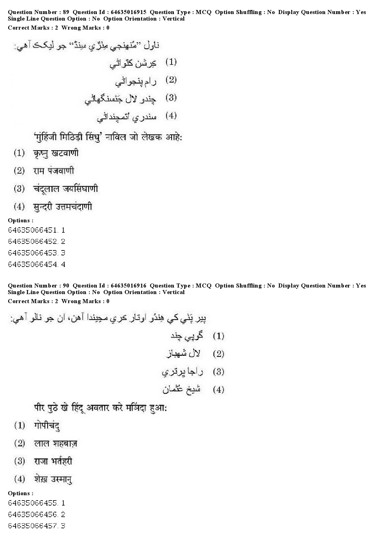 UGC NET Sindhi Question Paper June 2019 88