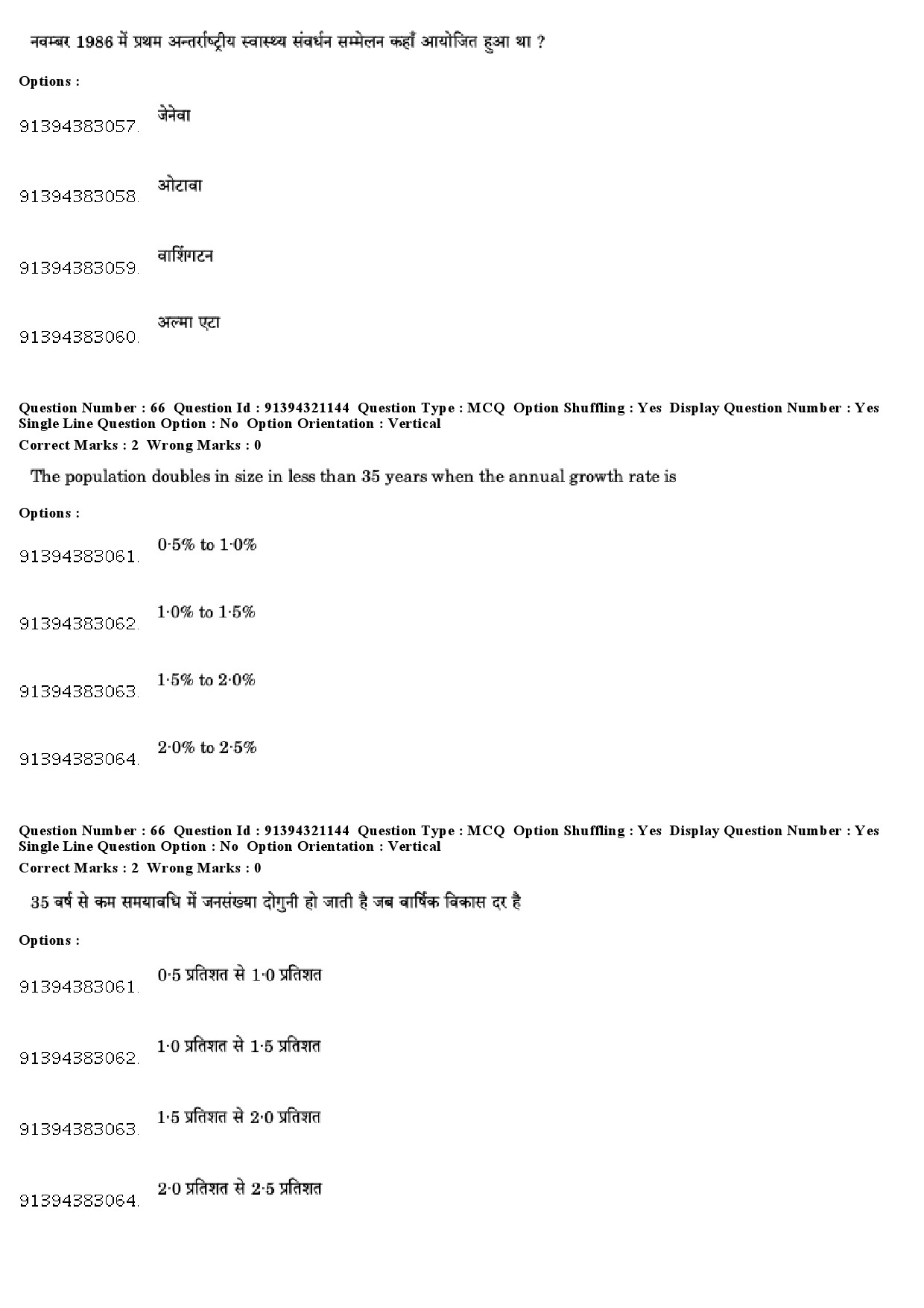 UGC NET Social Medicine And Community Health Question Paper December 2018 59