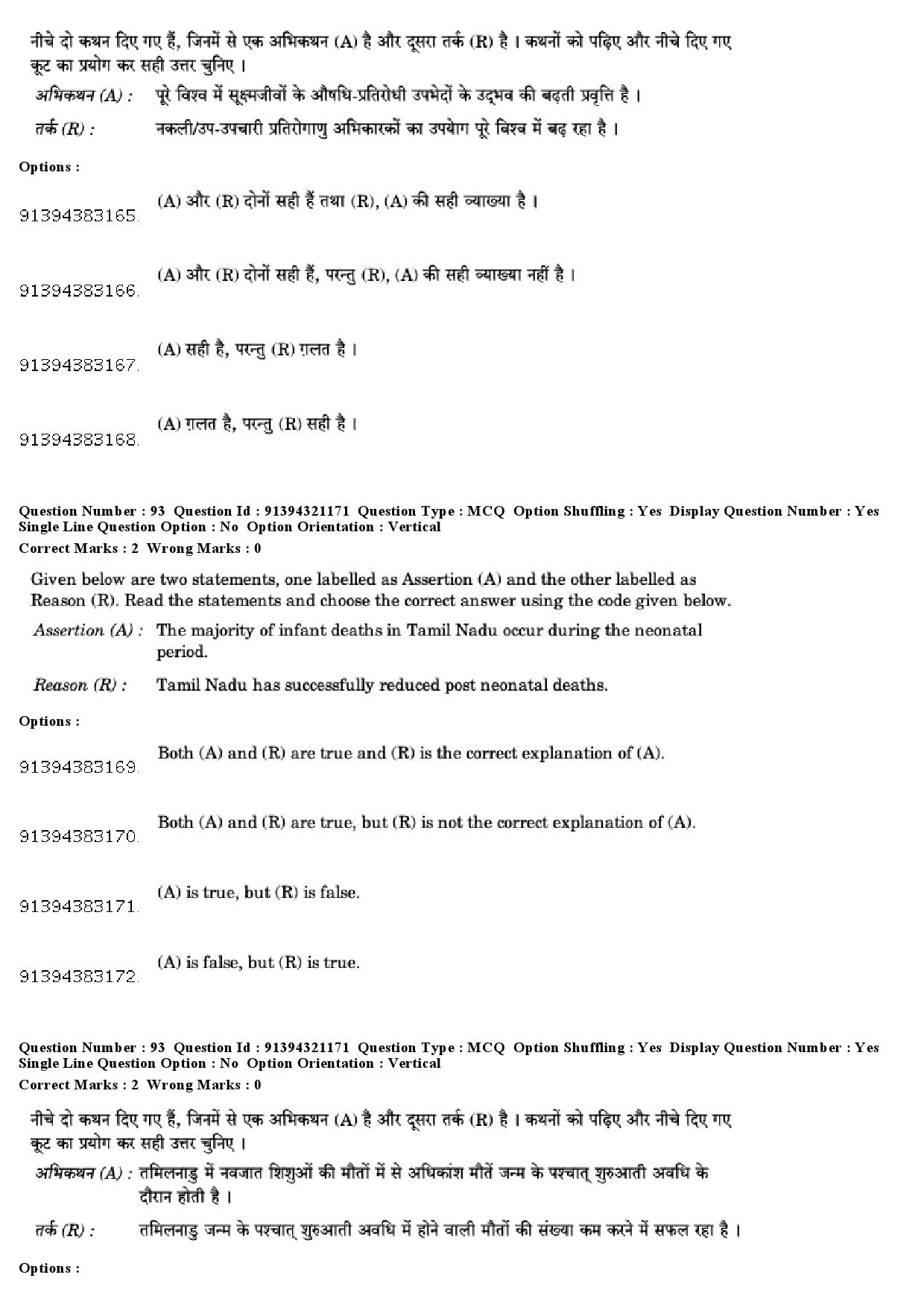 UGC NET Social Medicine And Community Health Question Paper December 2018 85