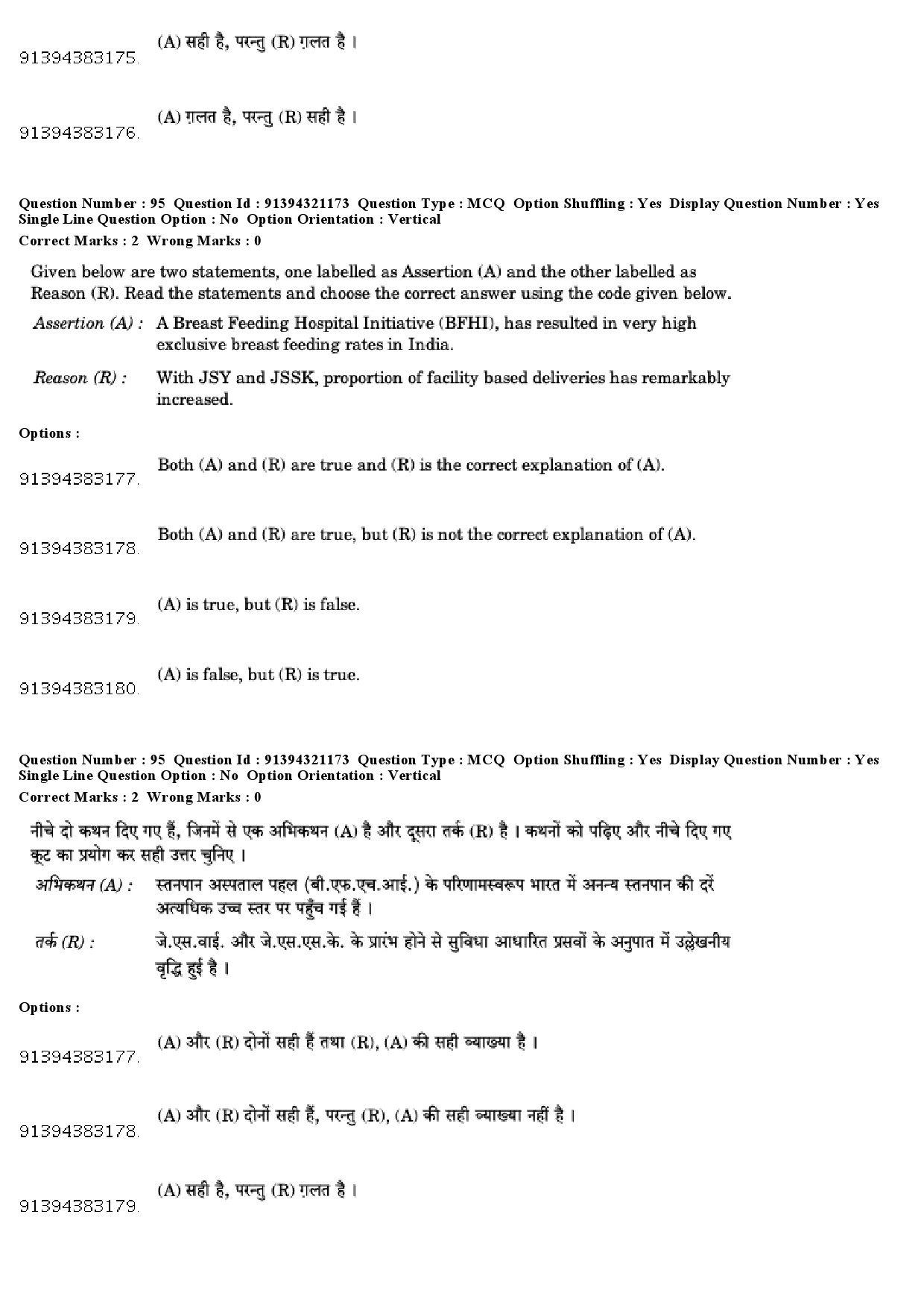 UGC NET Social Medicine And Community Health Question Paper December 2018 87