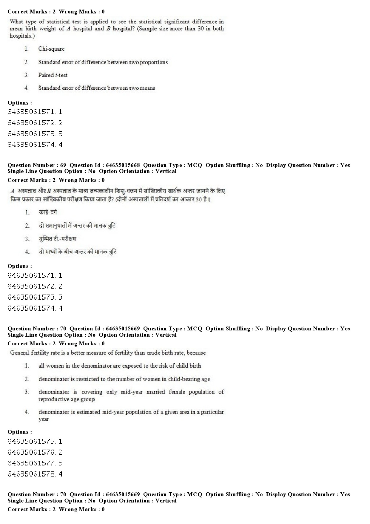 UGC NET Social Medicine And Community Health Question Paper June 2019 61