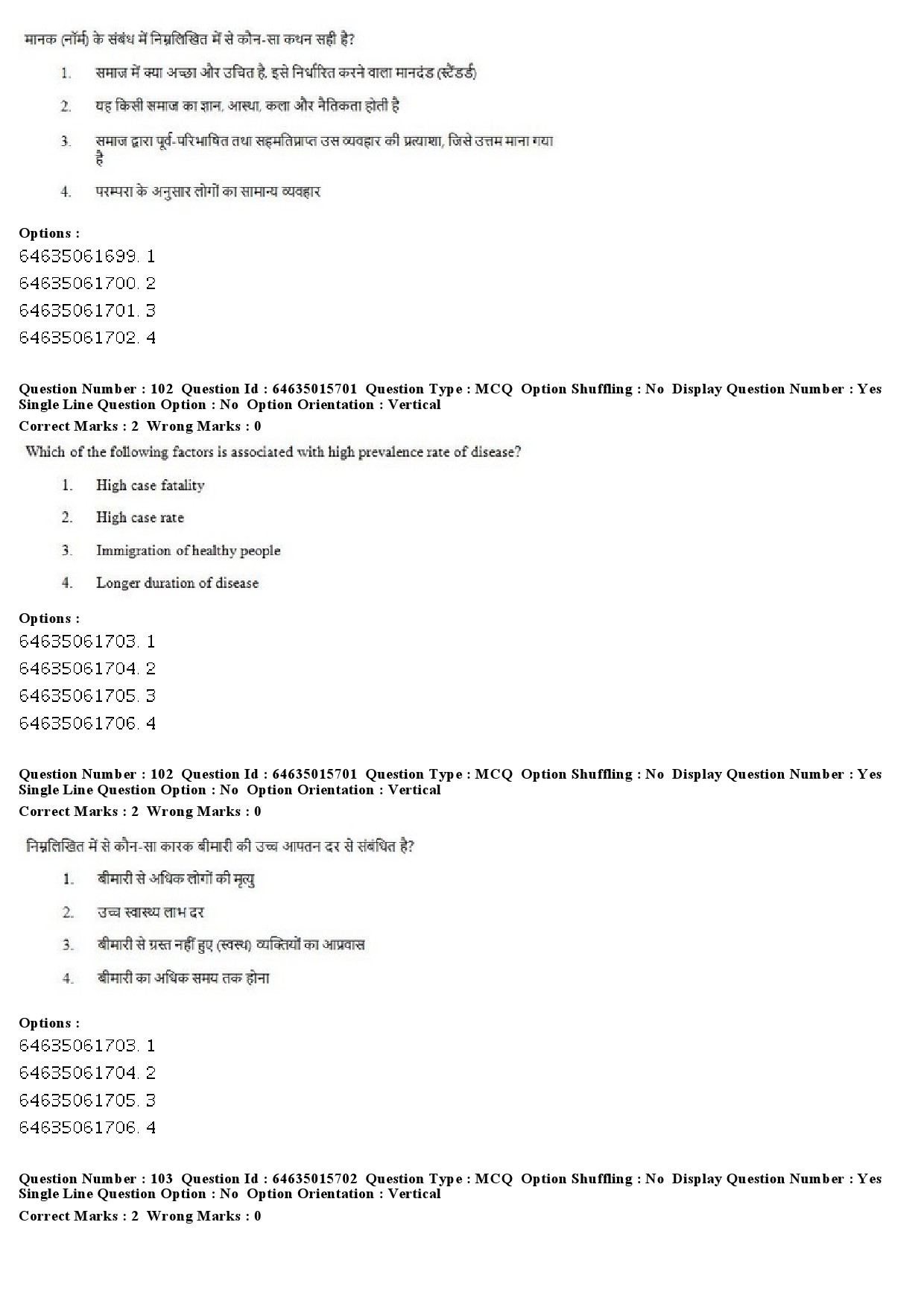 UGC NET Social Medicine And Community Health Question Paper June 2019 83