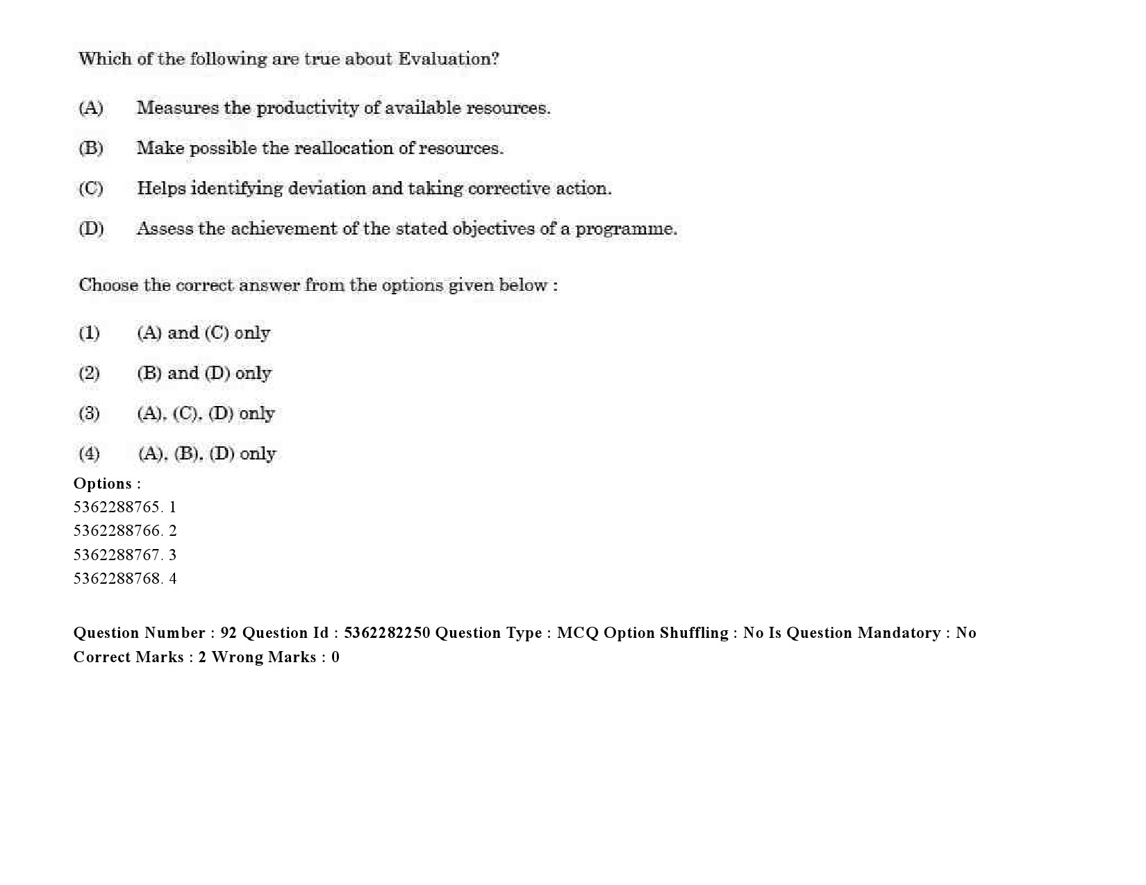 UGC NET Social Medicine And Community Health Question Paper September 2020 110