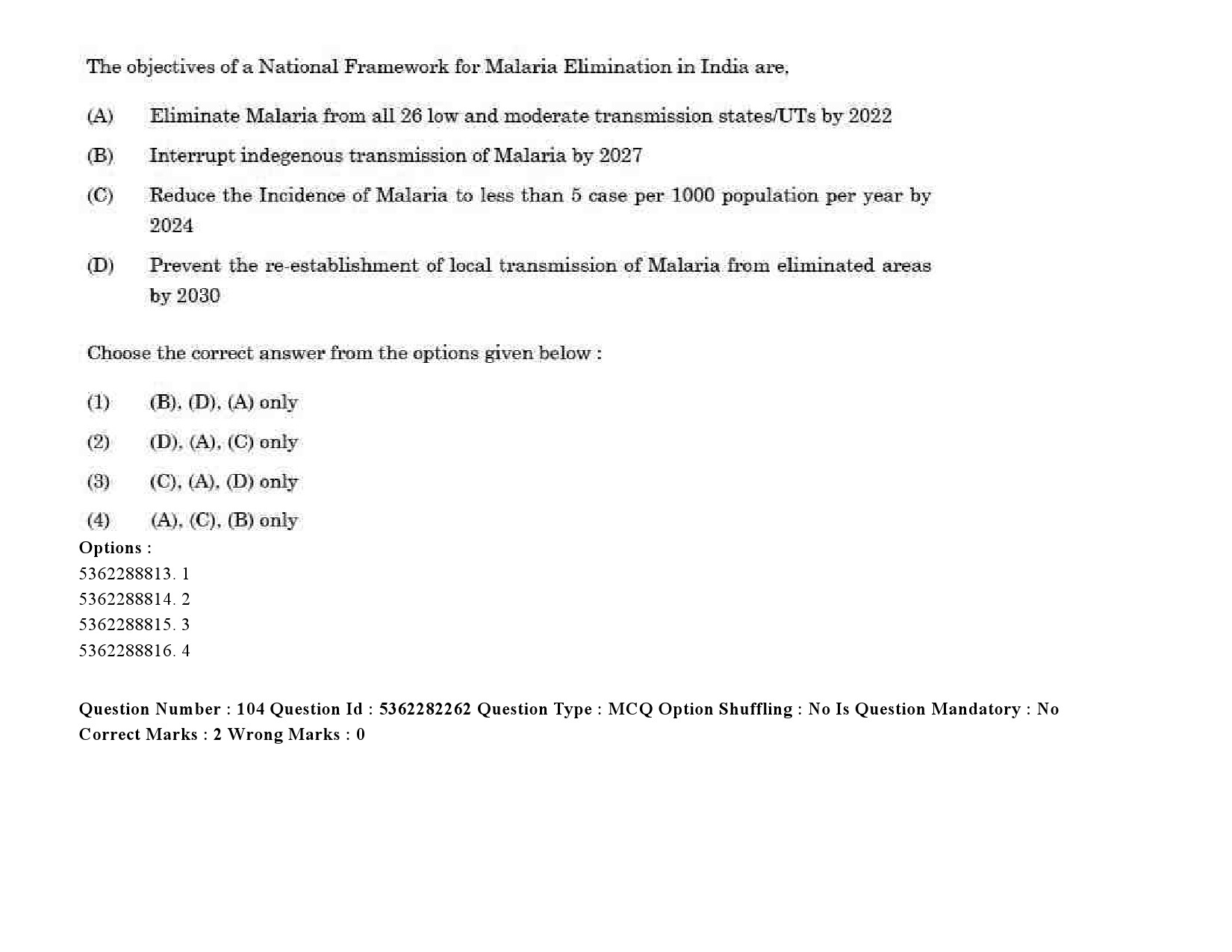 UGC NET Social Medicine And Community Health Question Paper September 2020 134