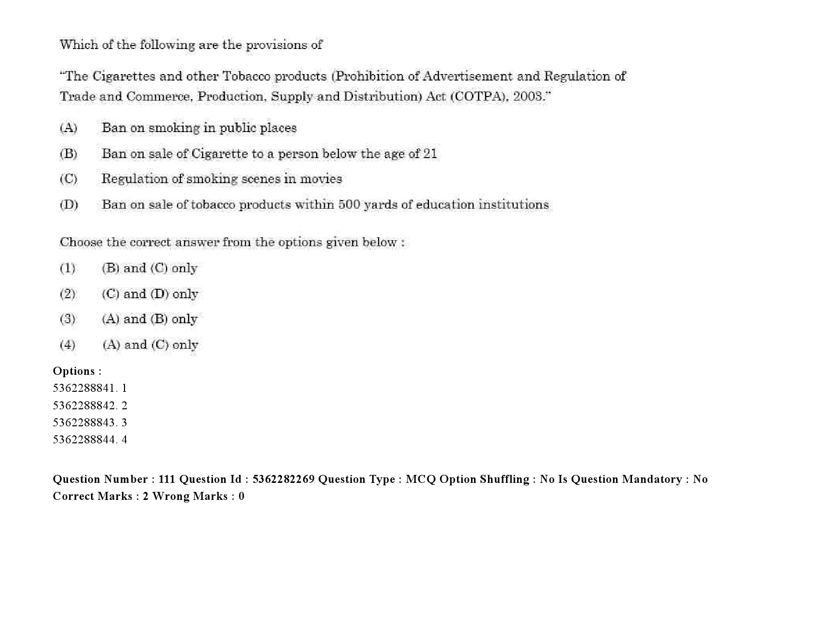 UGC NET Social Medicine And Community Health Question Paper September 2020 148