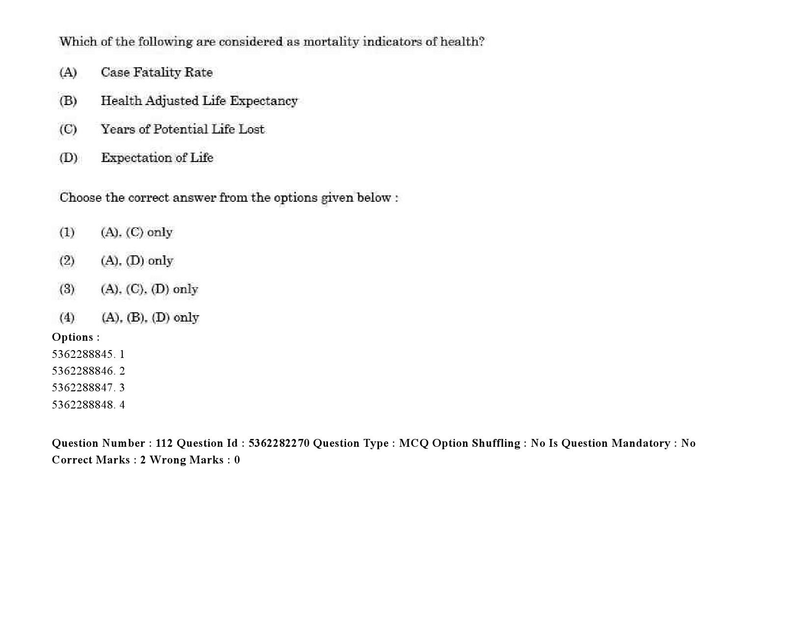 UGC NET Social Medicine And Community Health Question Paper September 2020 150