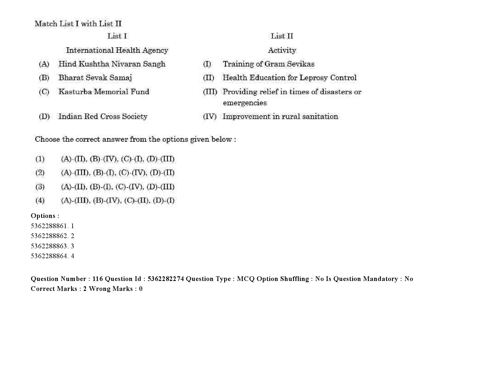 UGC NET Social Medicine And Community Health Question Paper September 2020 158