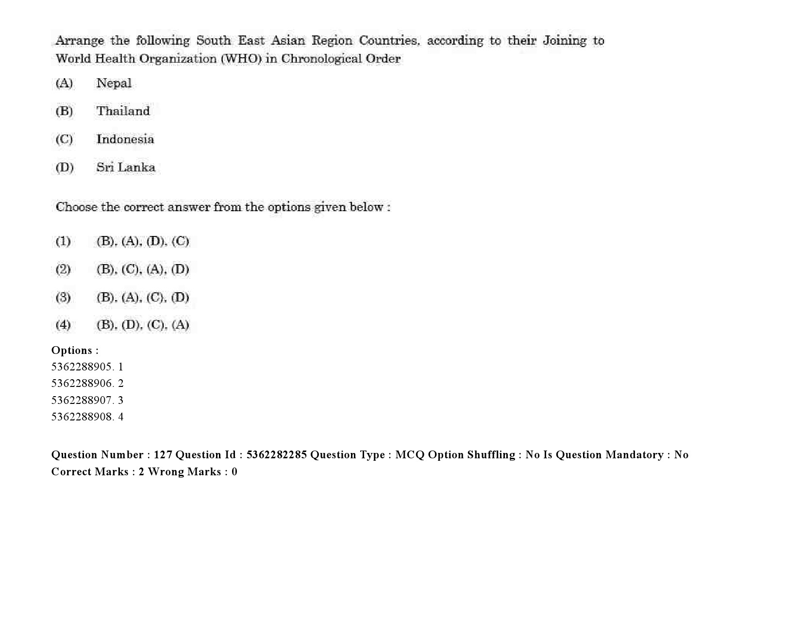 UGC NET Social Medicine And Community Health Question Paper September 2020 180