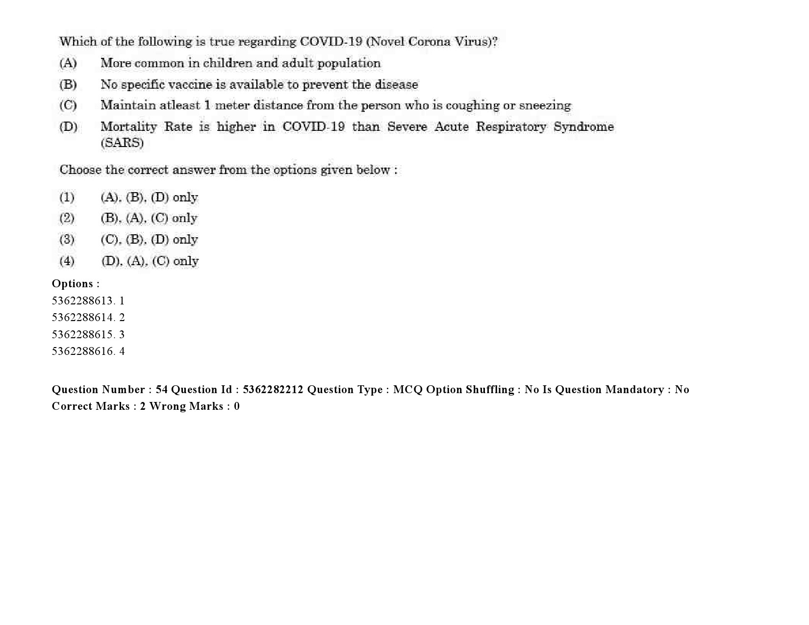 UGC NET Social Medicine And Community Health Question Paper September 2020 73