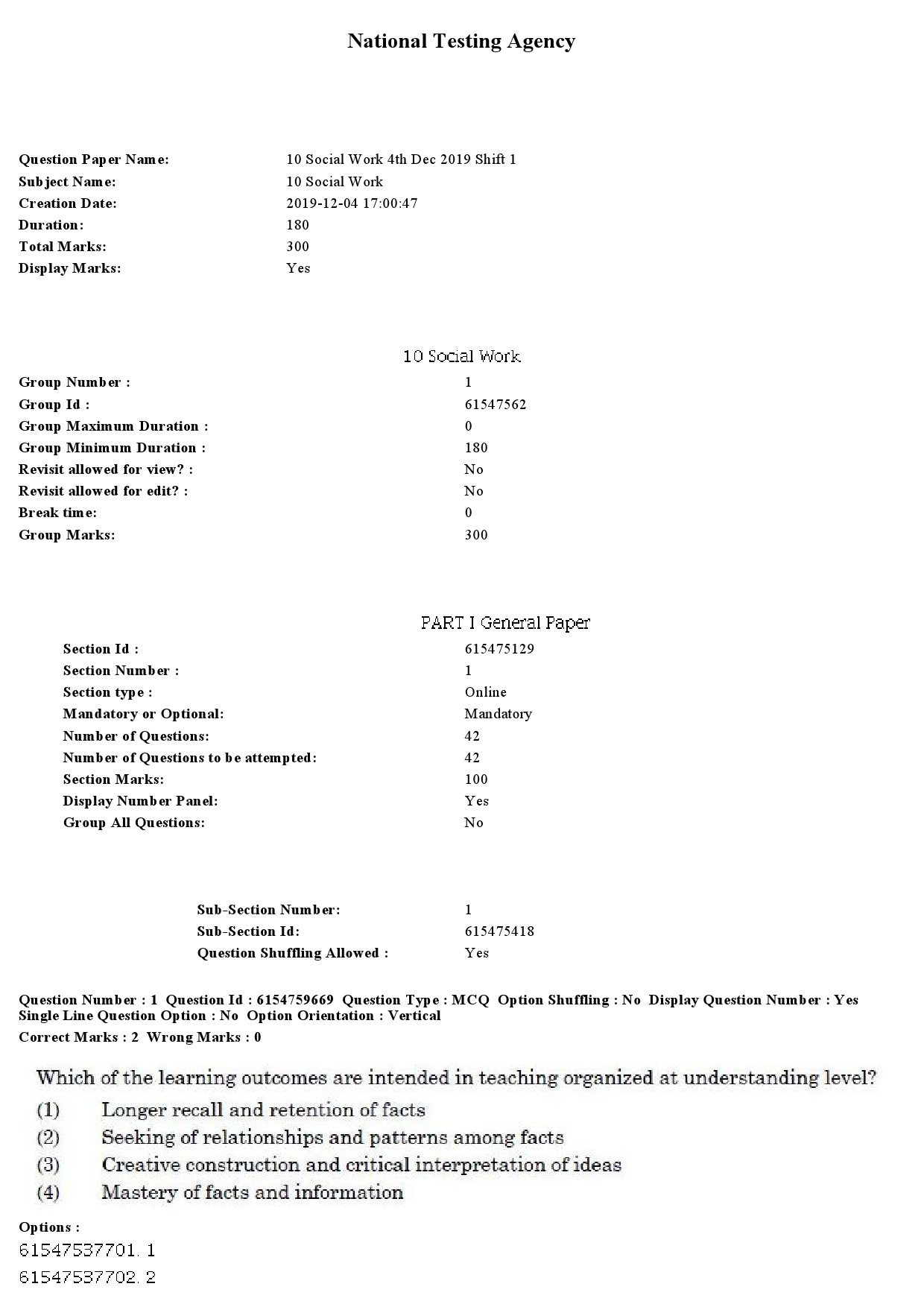 UGC NET Social Work Question Paper December 2019 1