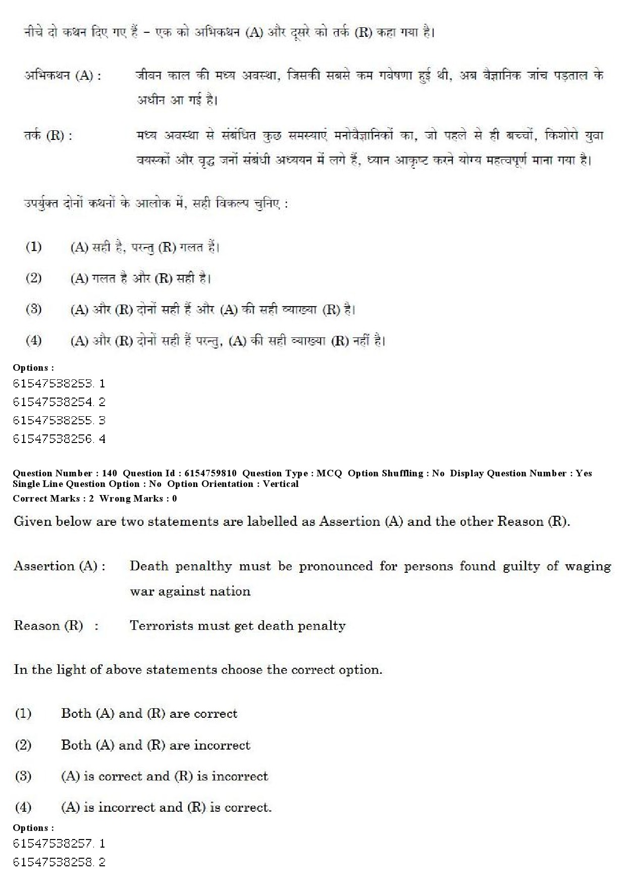 UGC NET Social Work Question Paper December 2019 134