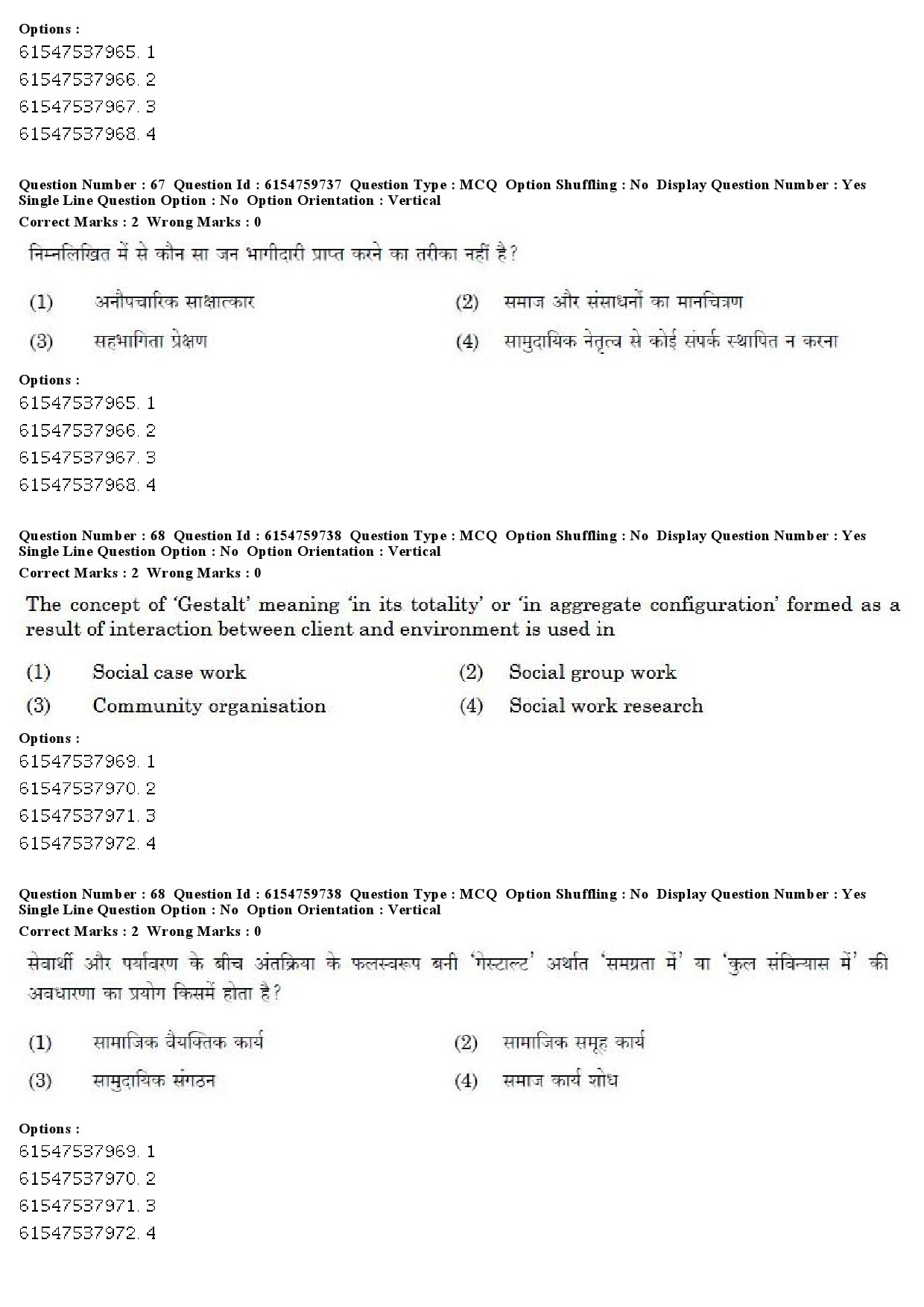 UGC NET Social Work Question Paper December 2019 54