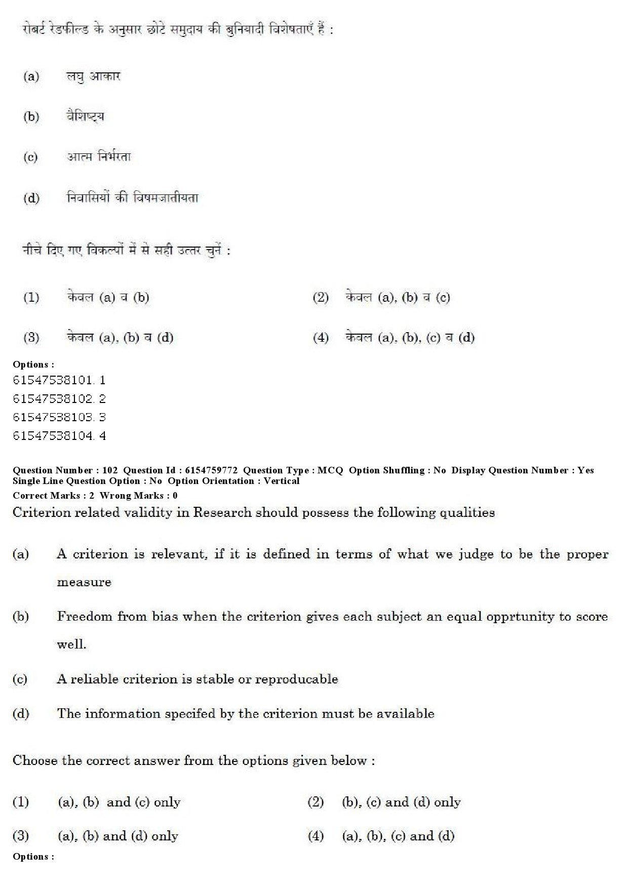 UGC NET Social Work Question Paper December 2019 83