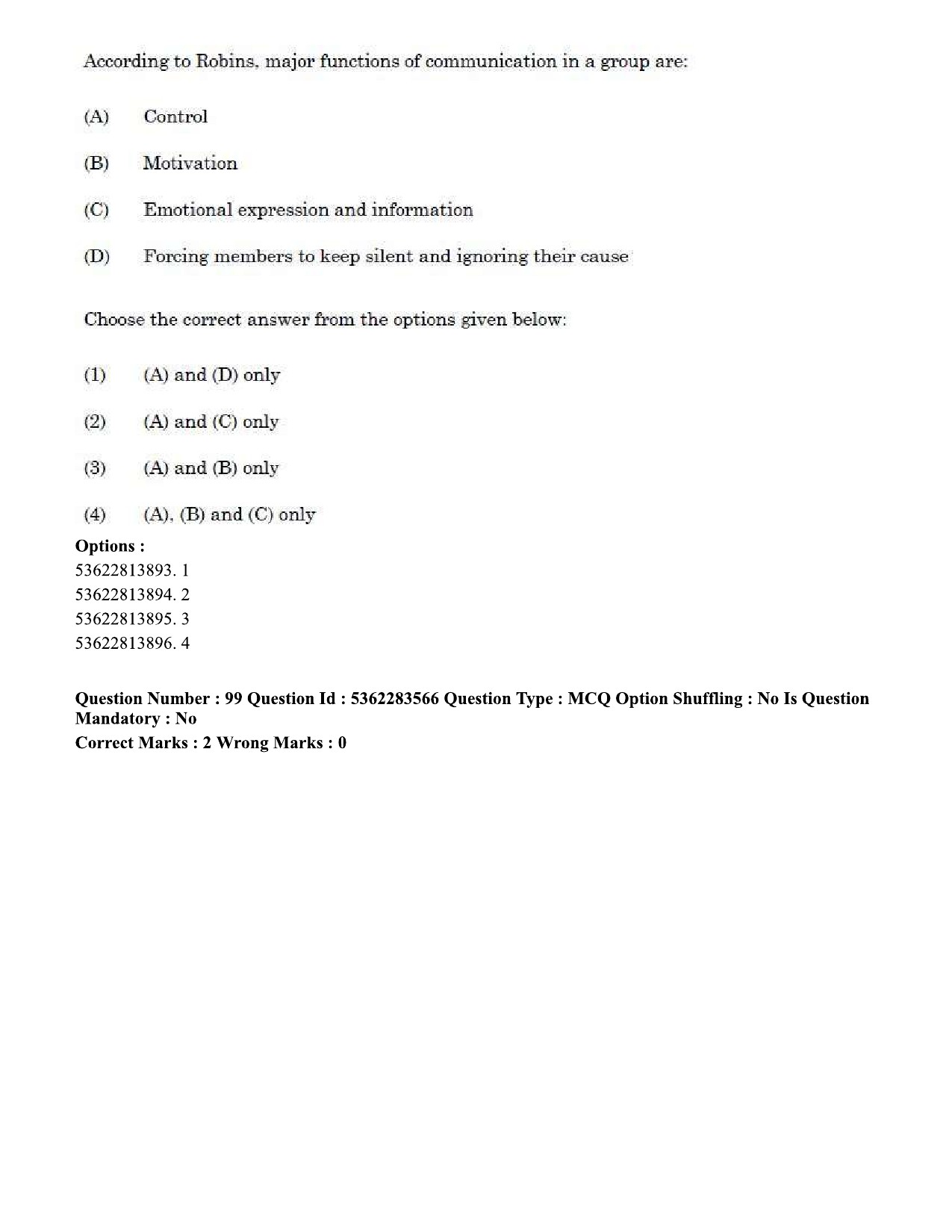 UGC NET Social Work Question Paper September 2020 100