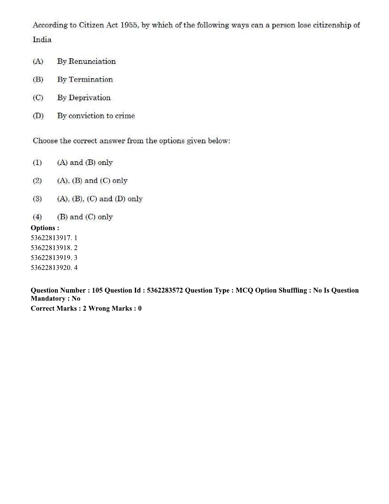 UGC NET Social Work Question Paper September 2020 112