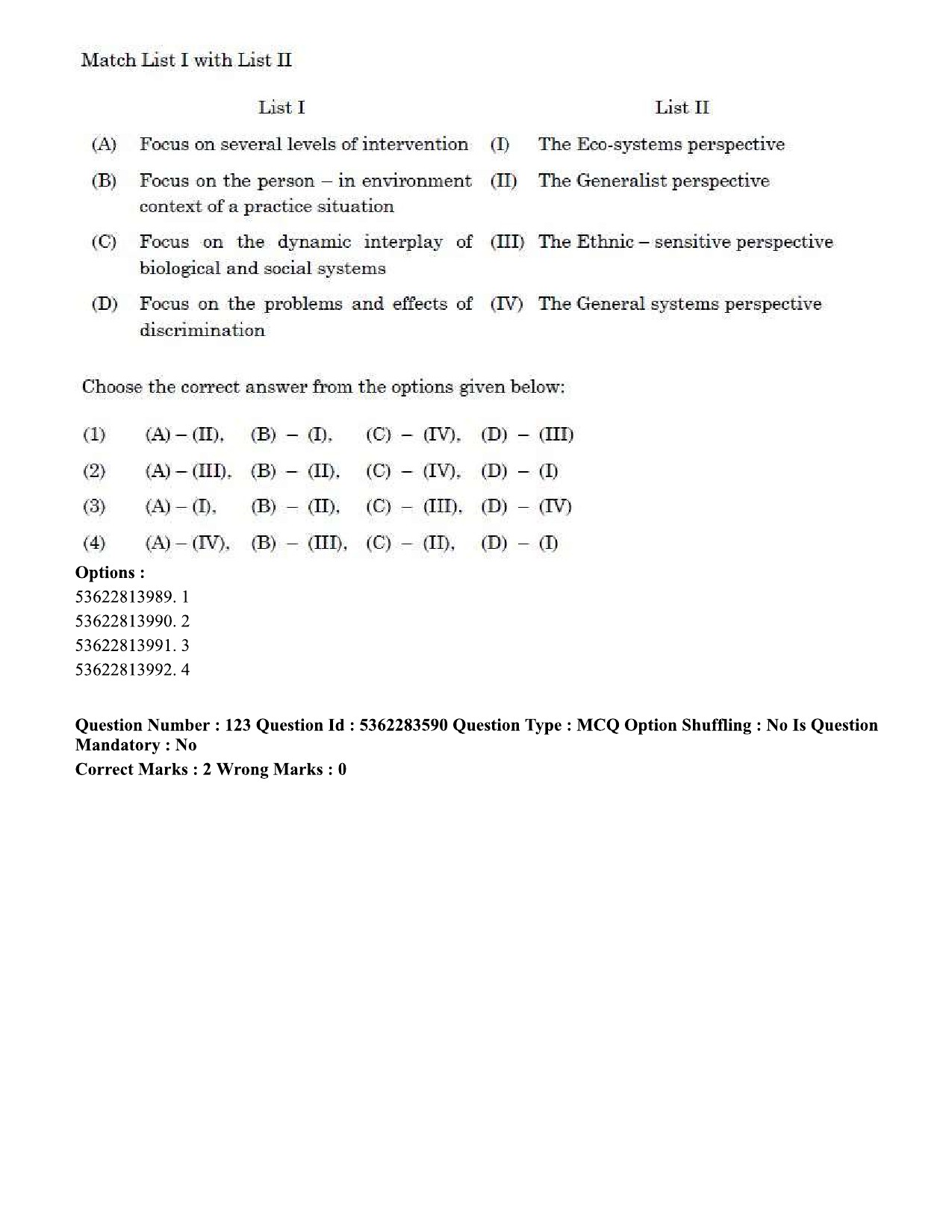 UGC NET Social Work Question Paper September 2020 141