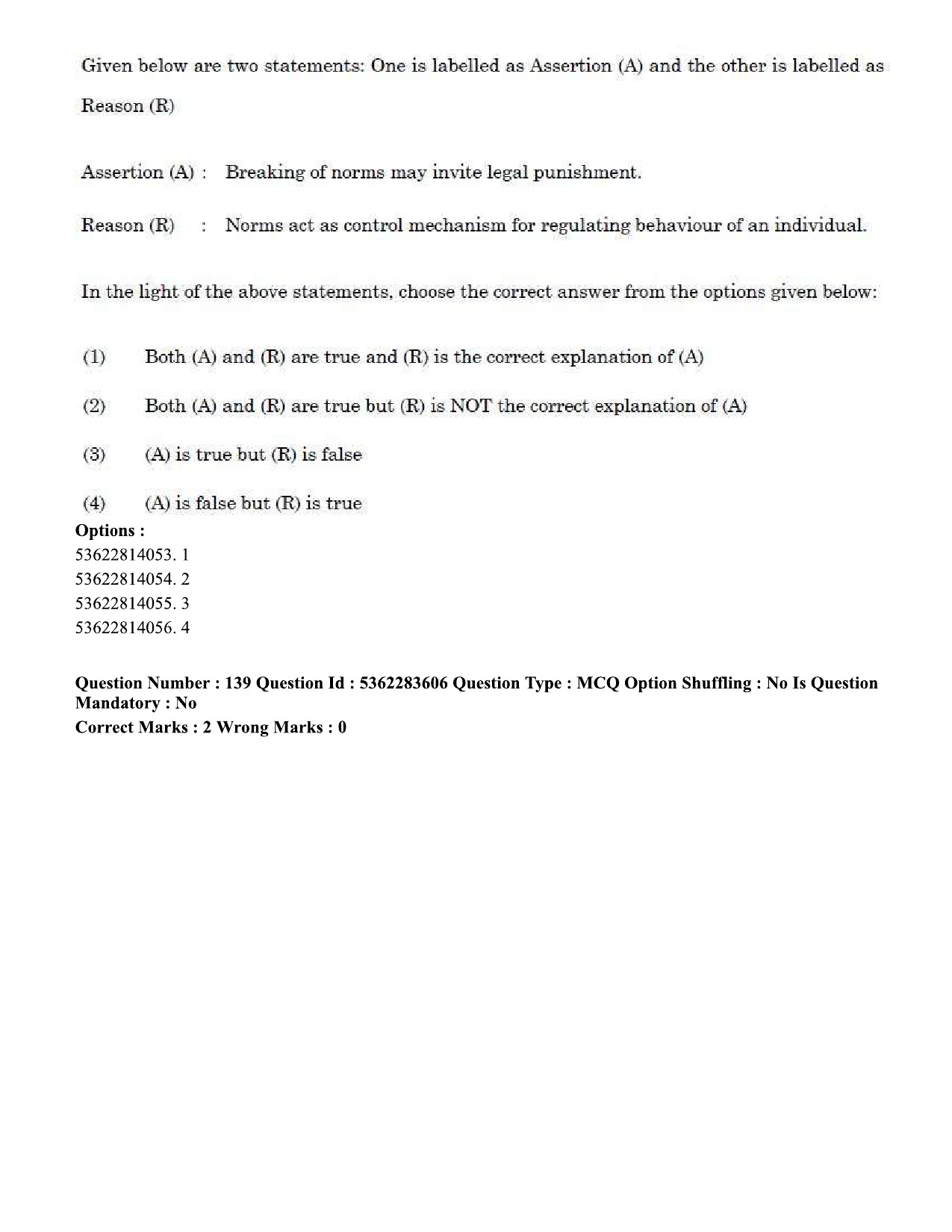 UGC NET Social Work Question Paper September 2020 172