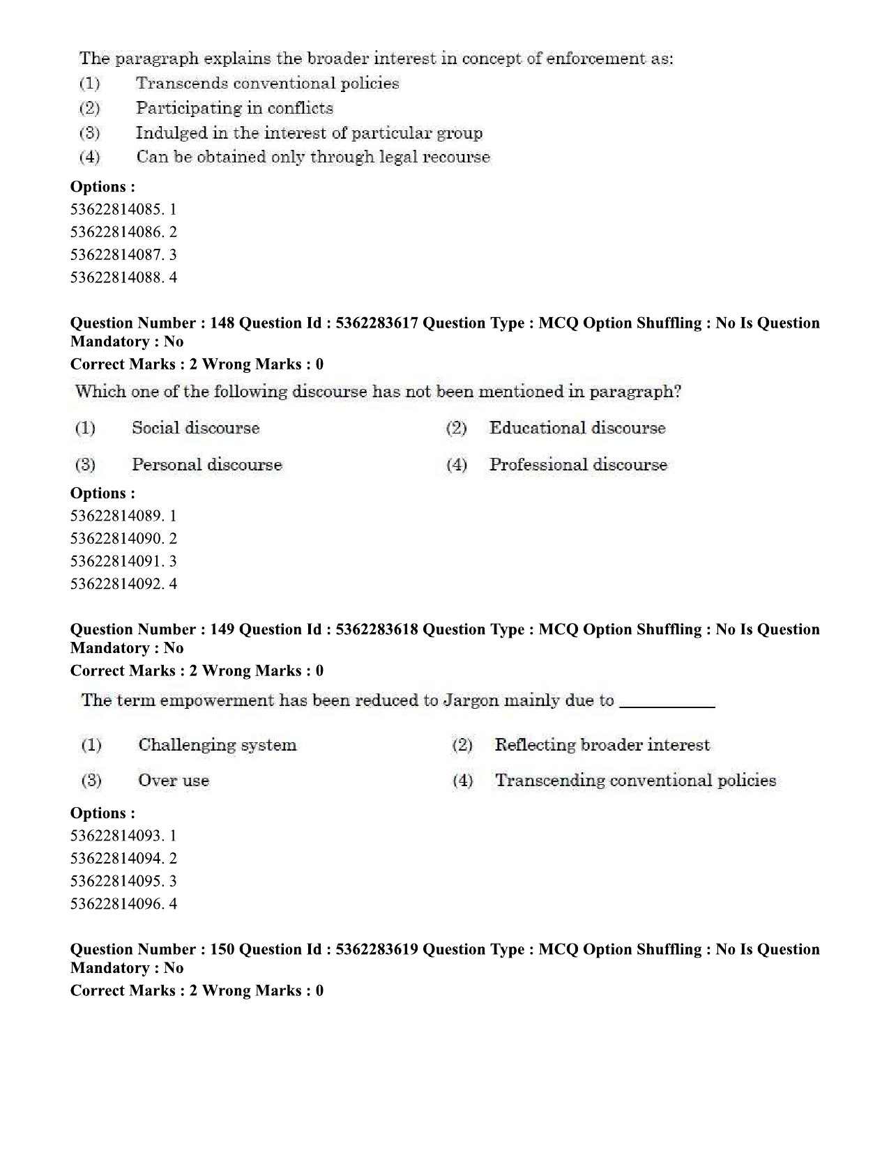 UGC NET Social Work Question Paper September 2020 180