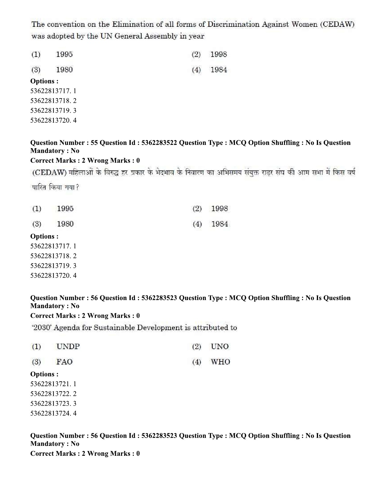 UGC NET Social Work Question Paper September 2020 60