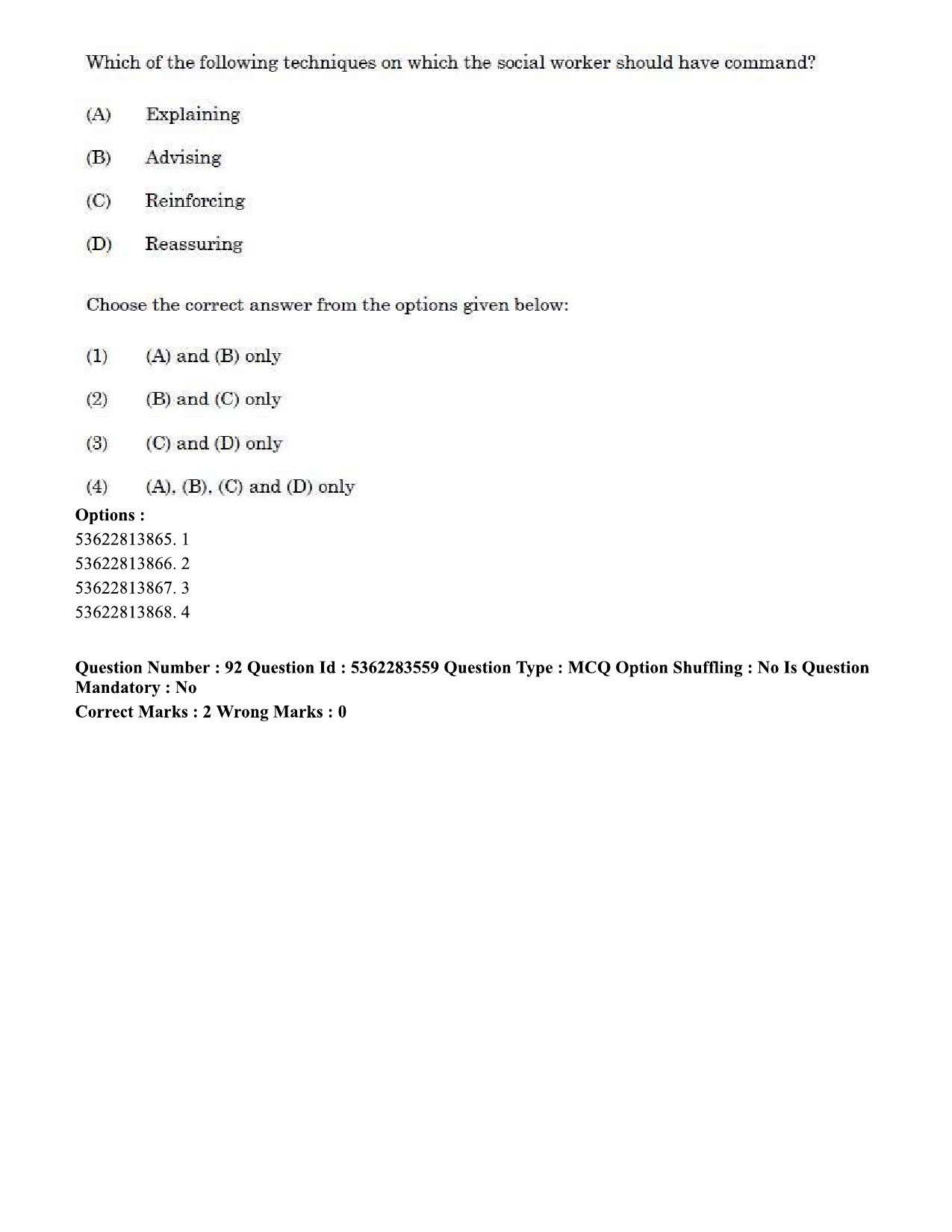 UGC NET Social Work Question Paper September 2020 86