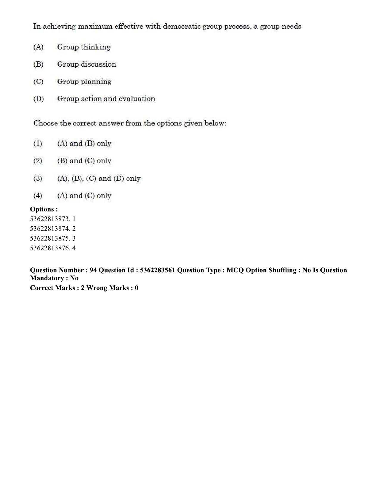 UGC NET Social Work Question Paper September 2020 90